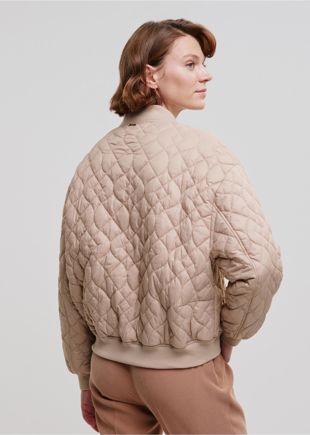 Beige quilted jacket for women KURDT-0507-81(W24)-03