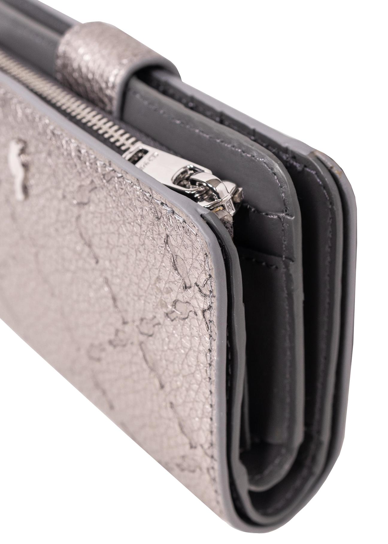 Women's silver leather wallet PORES-0874-92(Z23)-06