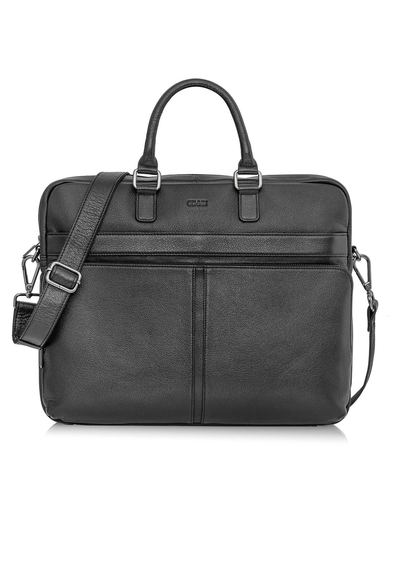 Black leather men's bag TORMS-0456-99(W25)-01