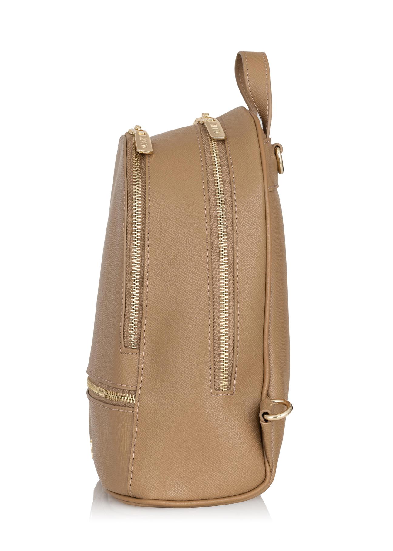 Beige leather women's backpack TORES-0420B-81(Z23)-03