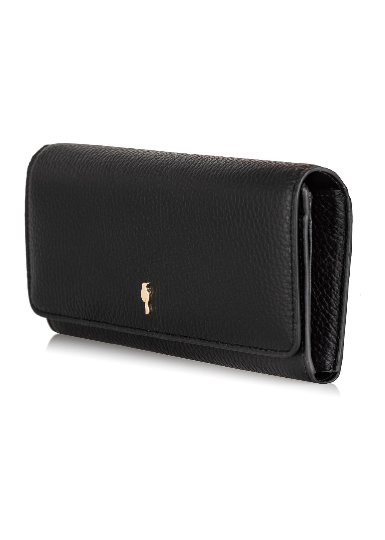 Large black leather wallet for women PORES-0893-99(Z23)-02