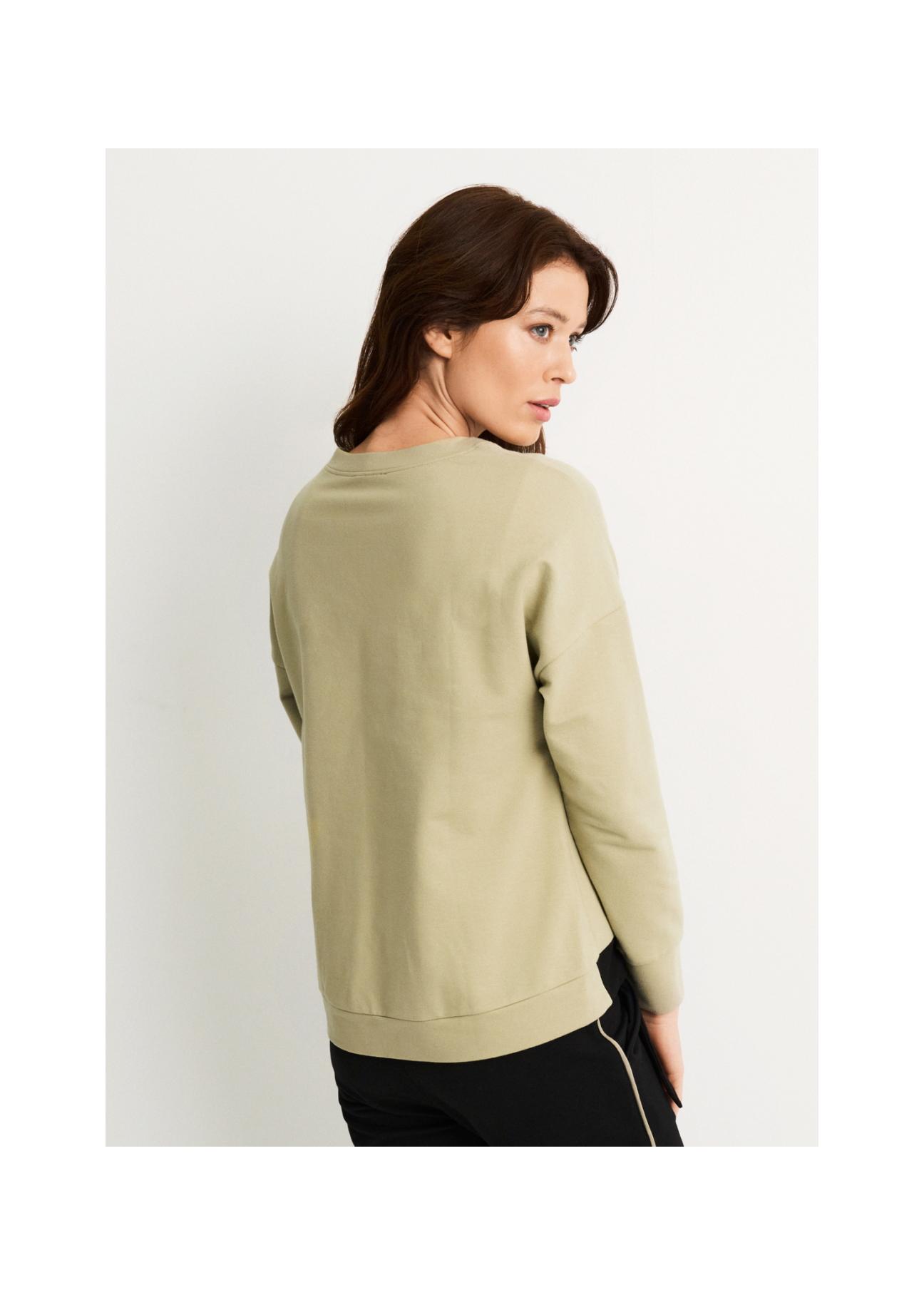 Women's pistachio sweatshirt with monogram BLZDT-0070-55(W23)-05