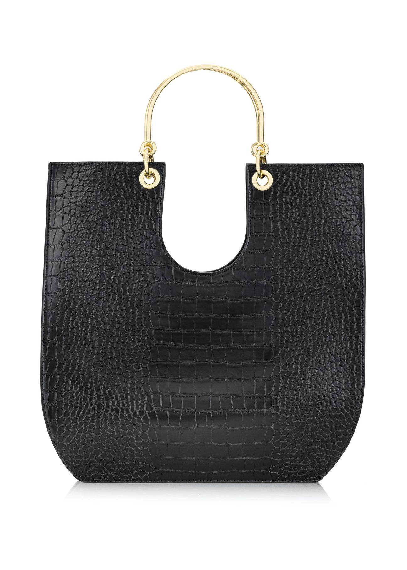 Black women's croco handbag TOREC-0728-97(Z24)-04