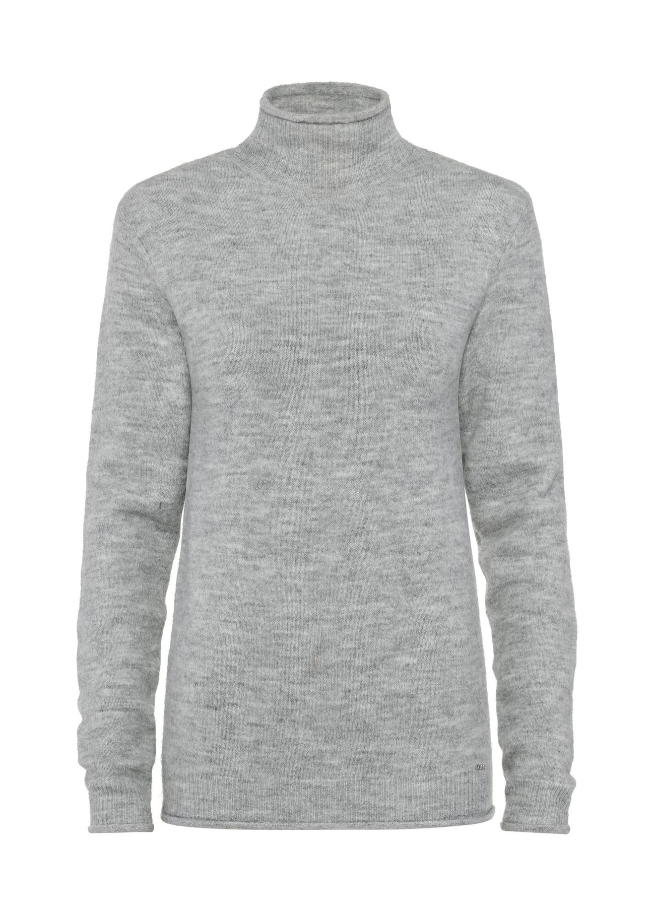 Gray women's turtleneck sweater SWEDT-0164-91(Z24)-04