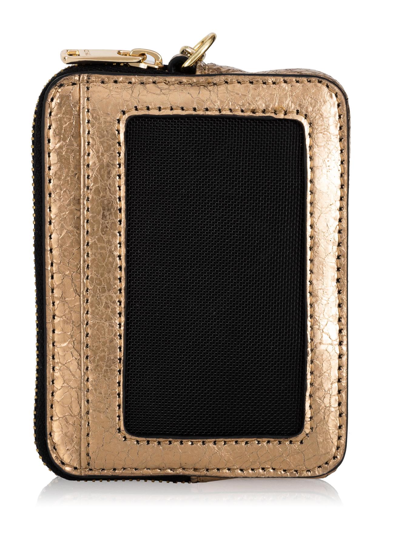 Women's small gold leather wallet PORES-0879-28(Z23)-02