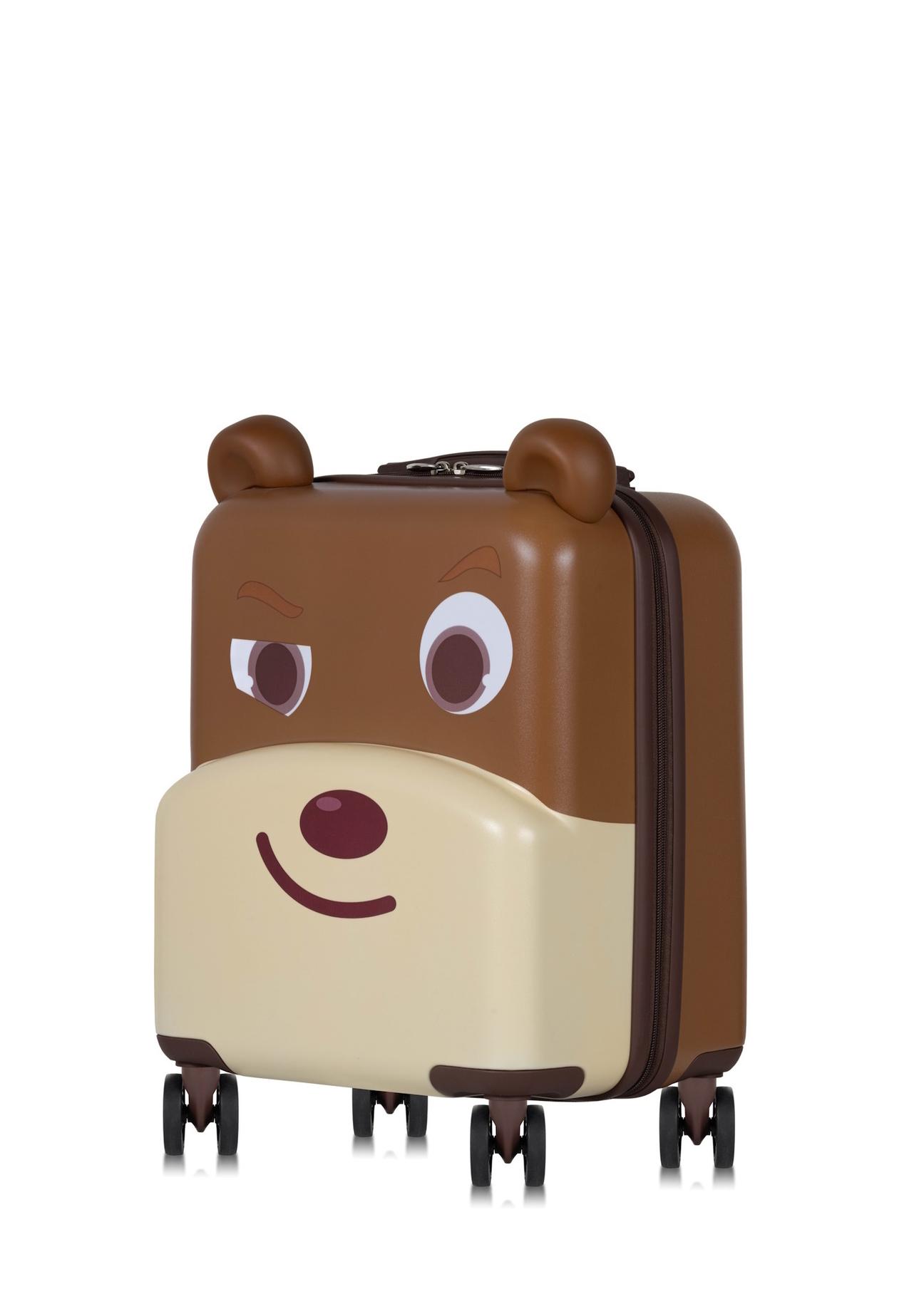 Small teddy bear suitcase on wheels WALAB-0080-79-20(W25)