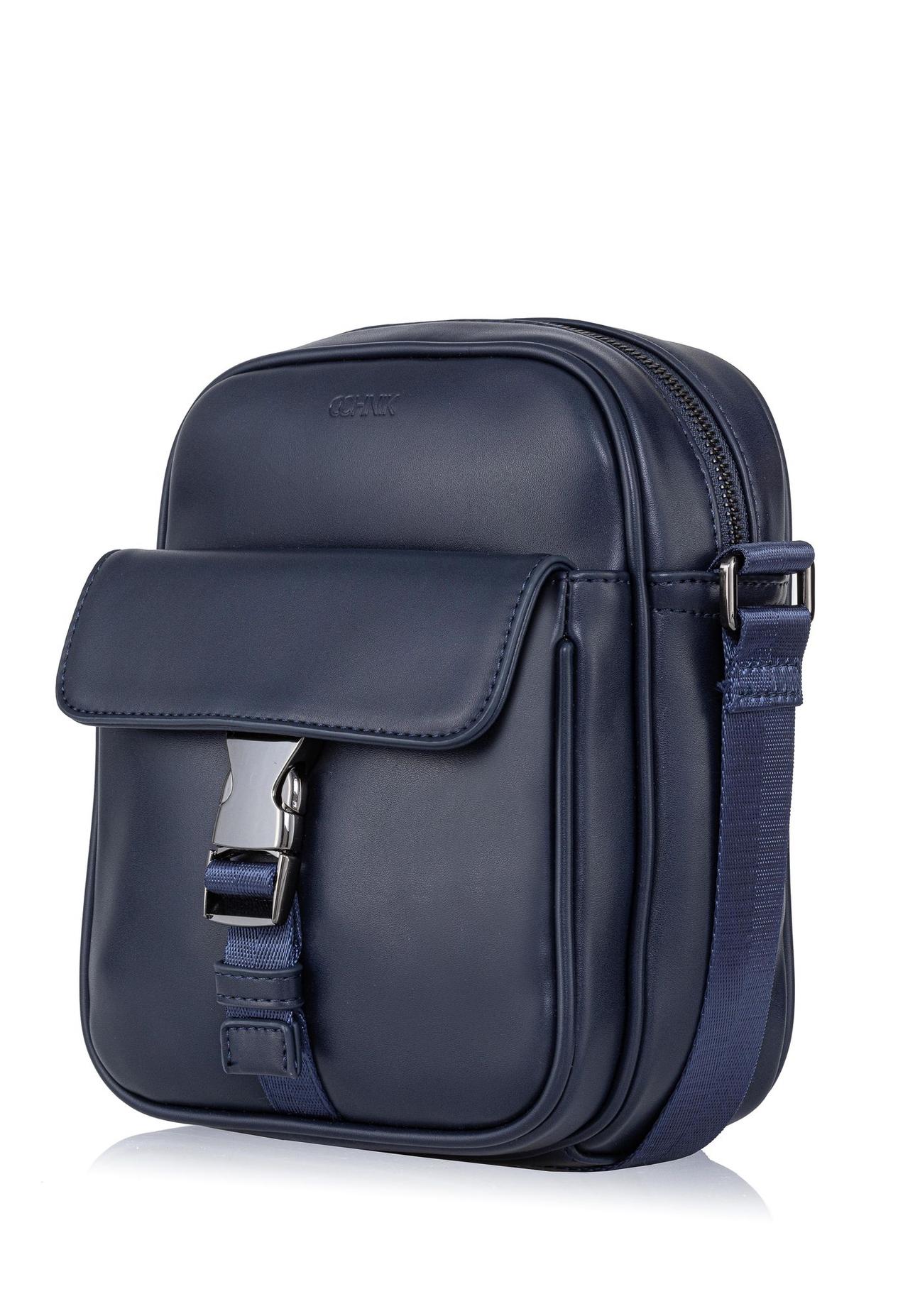 Navy blue men's bag with pocket TORMN-0290-69(W23)-06