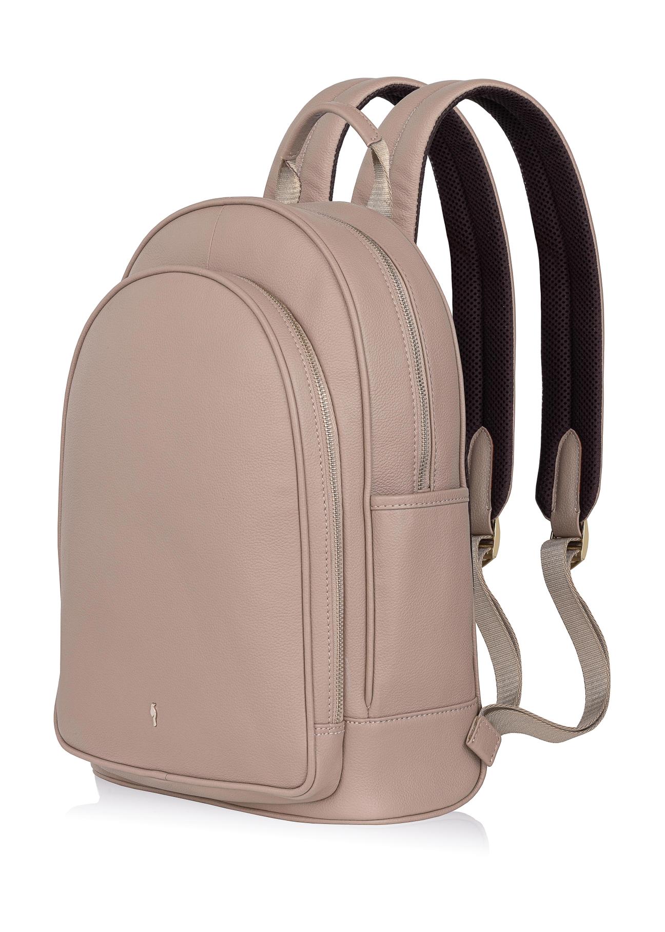 Women's leather backpack with laptop pocket PLCDS-0001-82(W24)-02