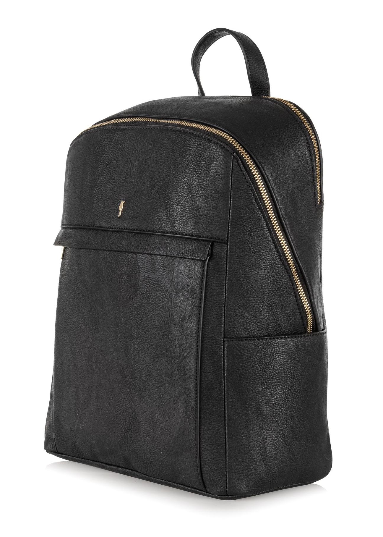 Women's two-compartment black backpack TOREC-0921-99(W24)-02