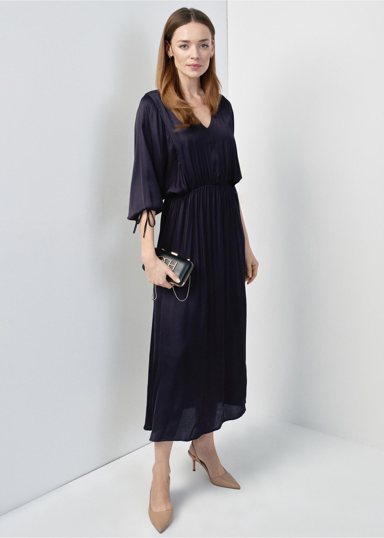 Long dress with buff sleeves SUKDT-0200-68(W24)-02