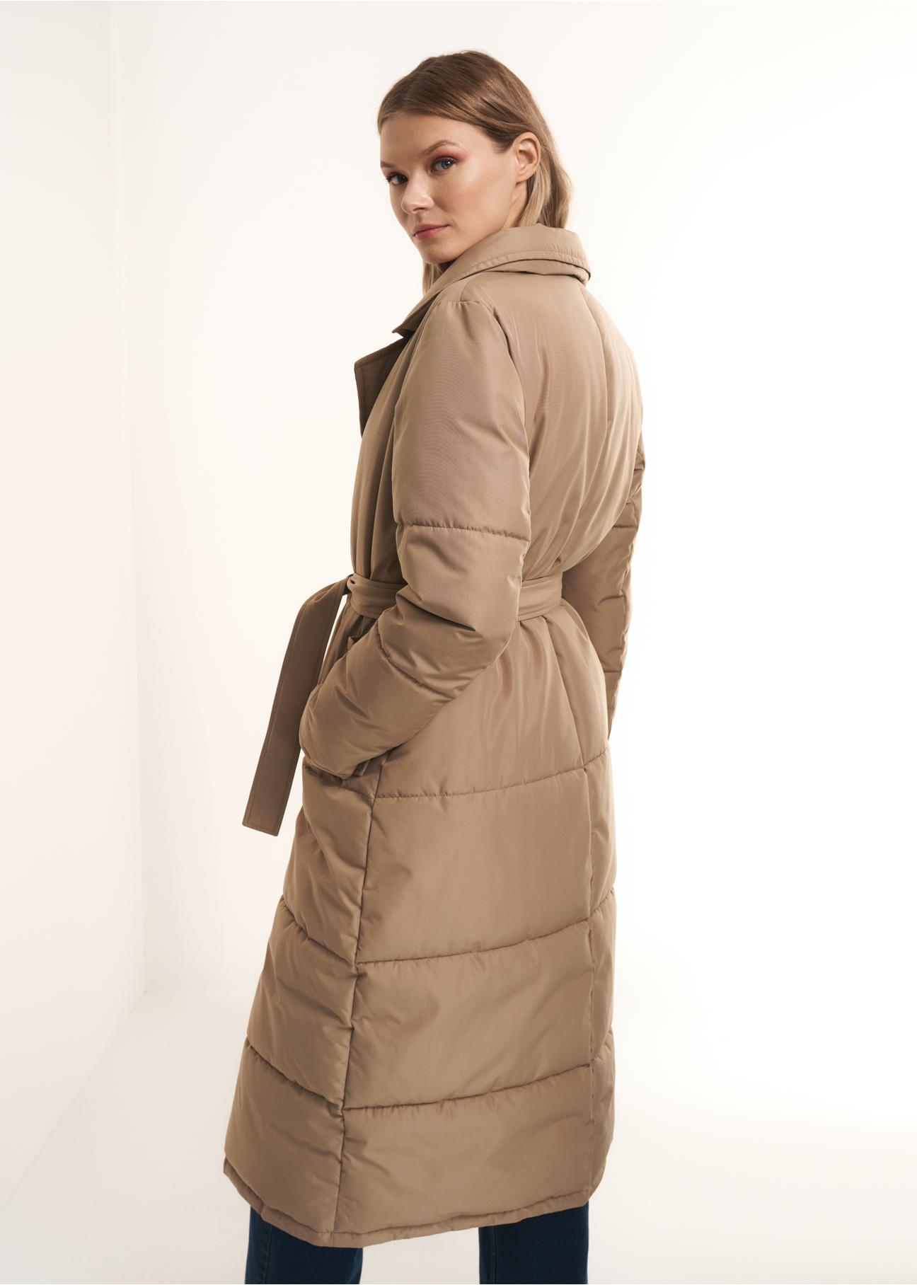 Women's autumn coat with belt KURDT-0385-81(Z22)-04