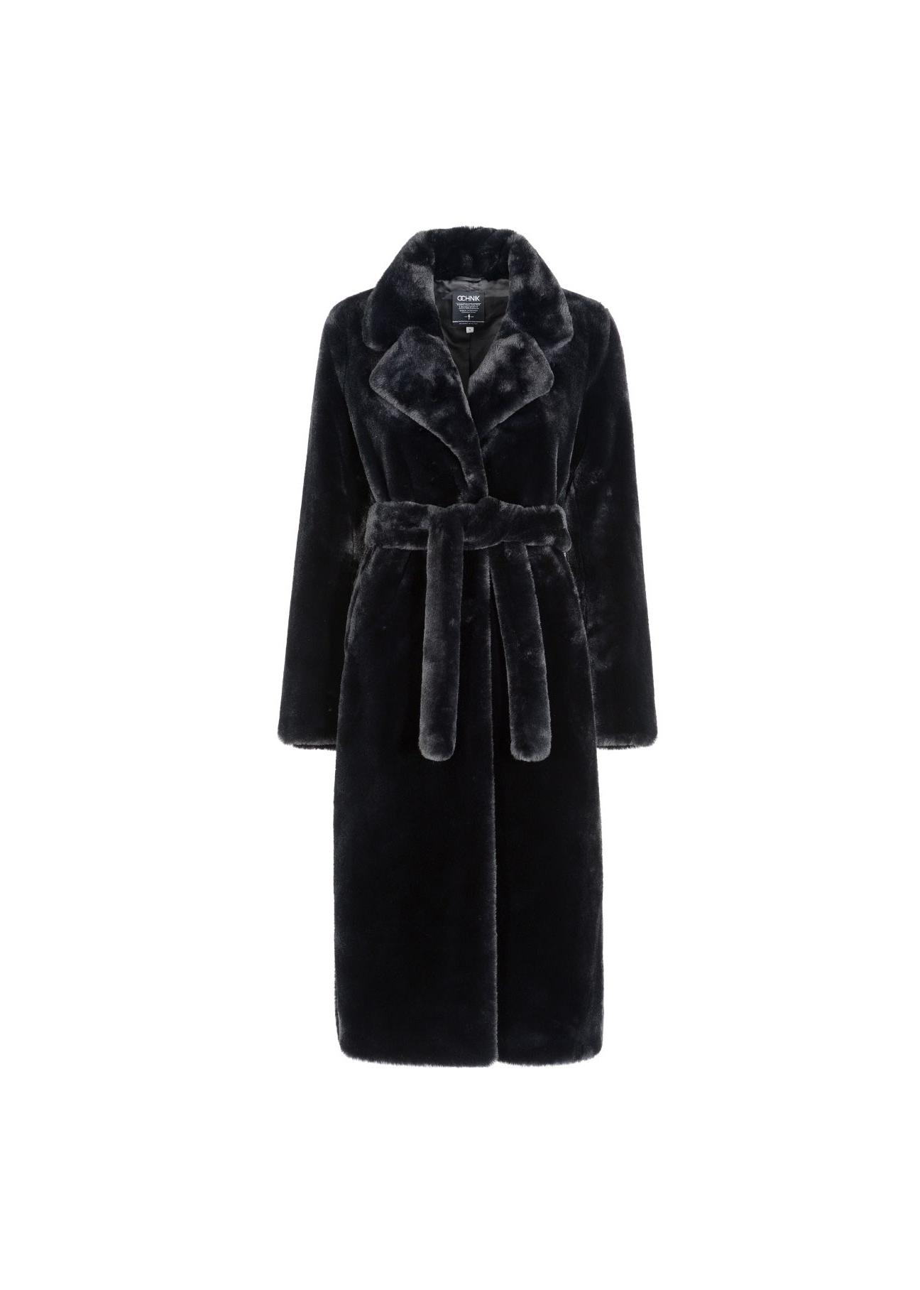 Women's artificial fur with belt FUTDP-0002-99(Z23)-04