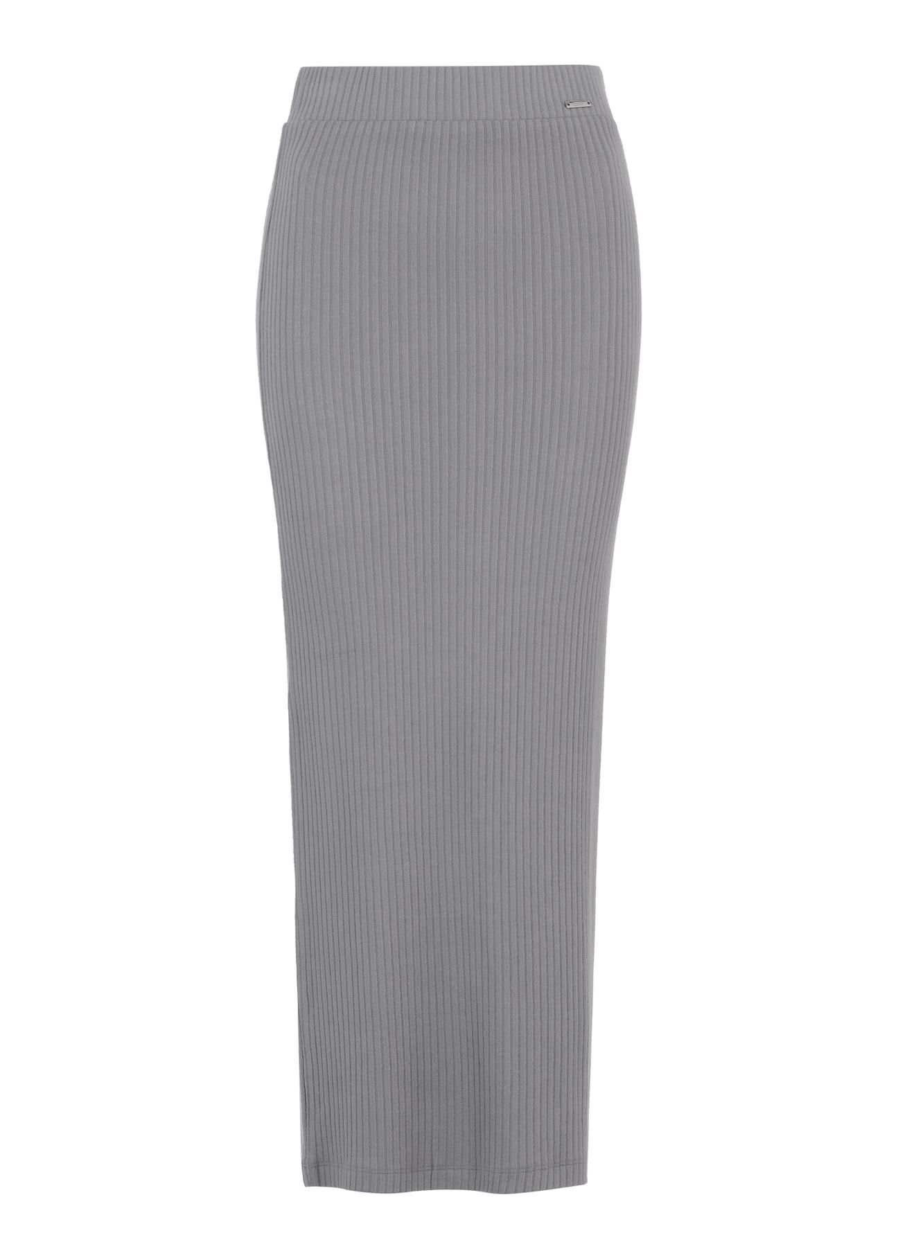 Gray ribbed maxi skirt SPCDT-0075-66(W23)-04