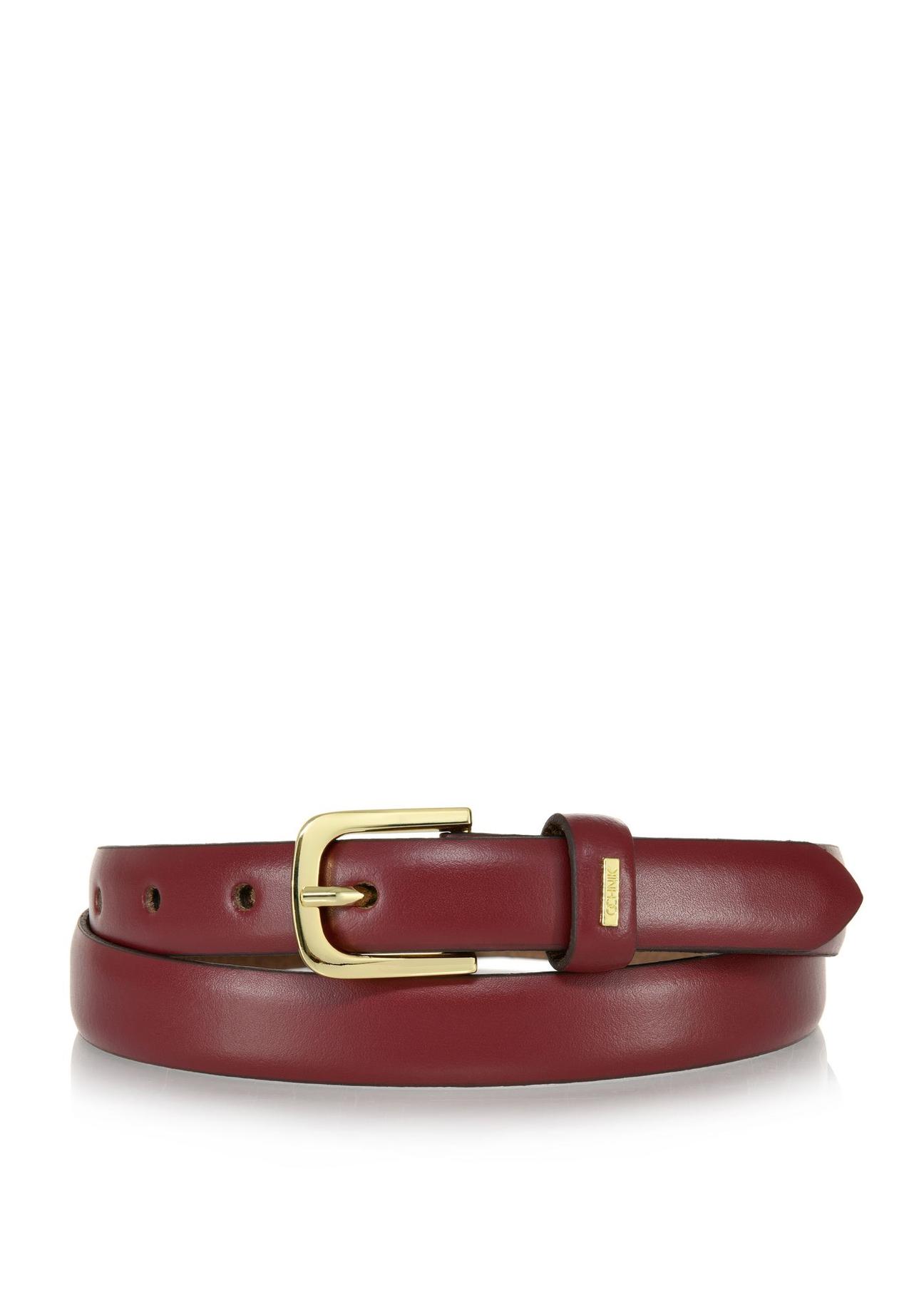 Burgundy leather women's belt PASDS-0300-49(W24)-01