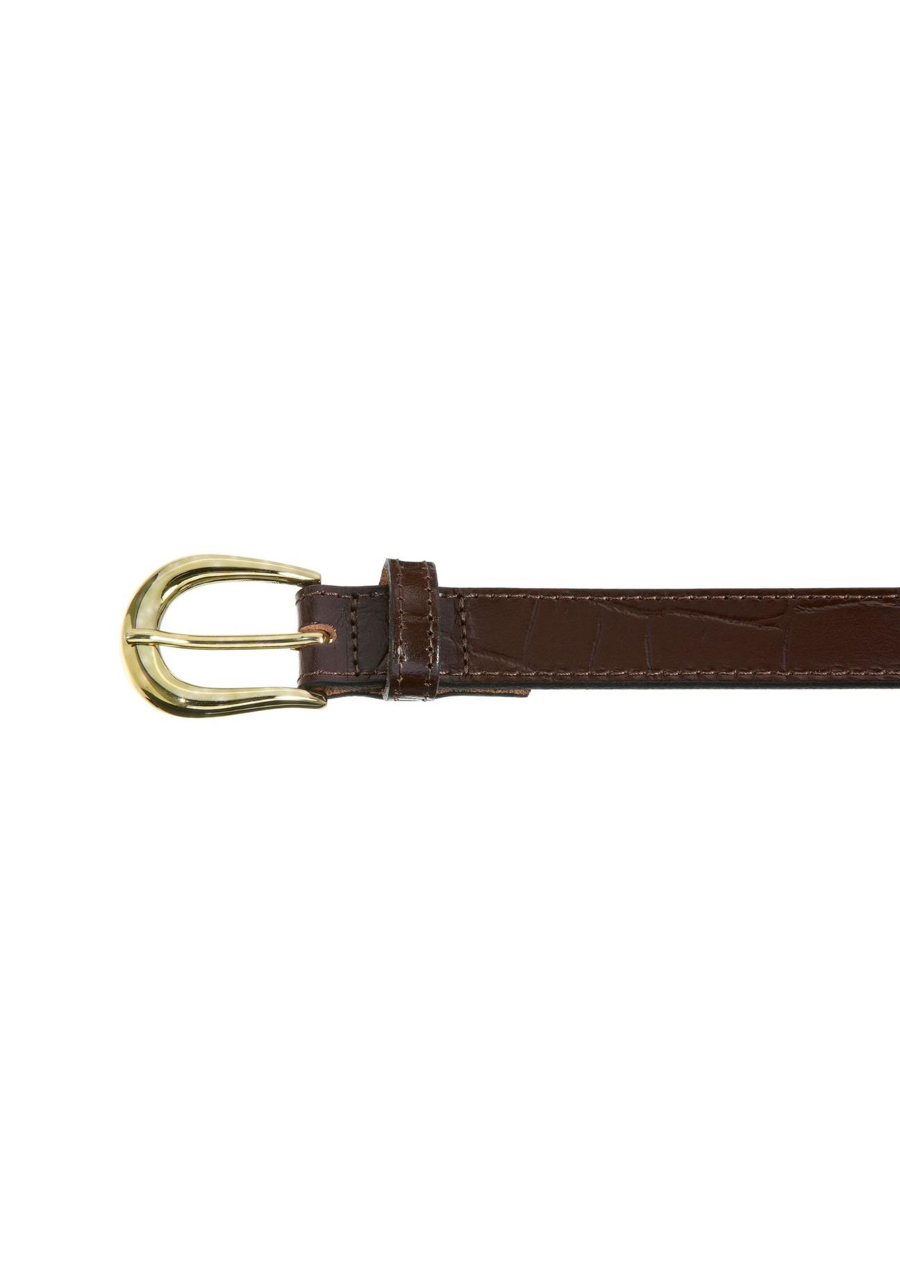 Brown leather women's croco belt PASDS-0303-89(W24)-03