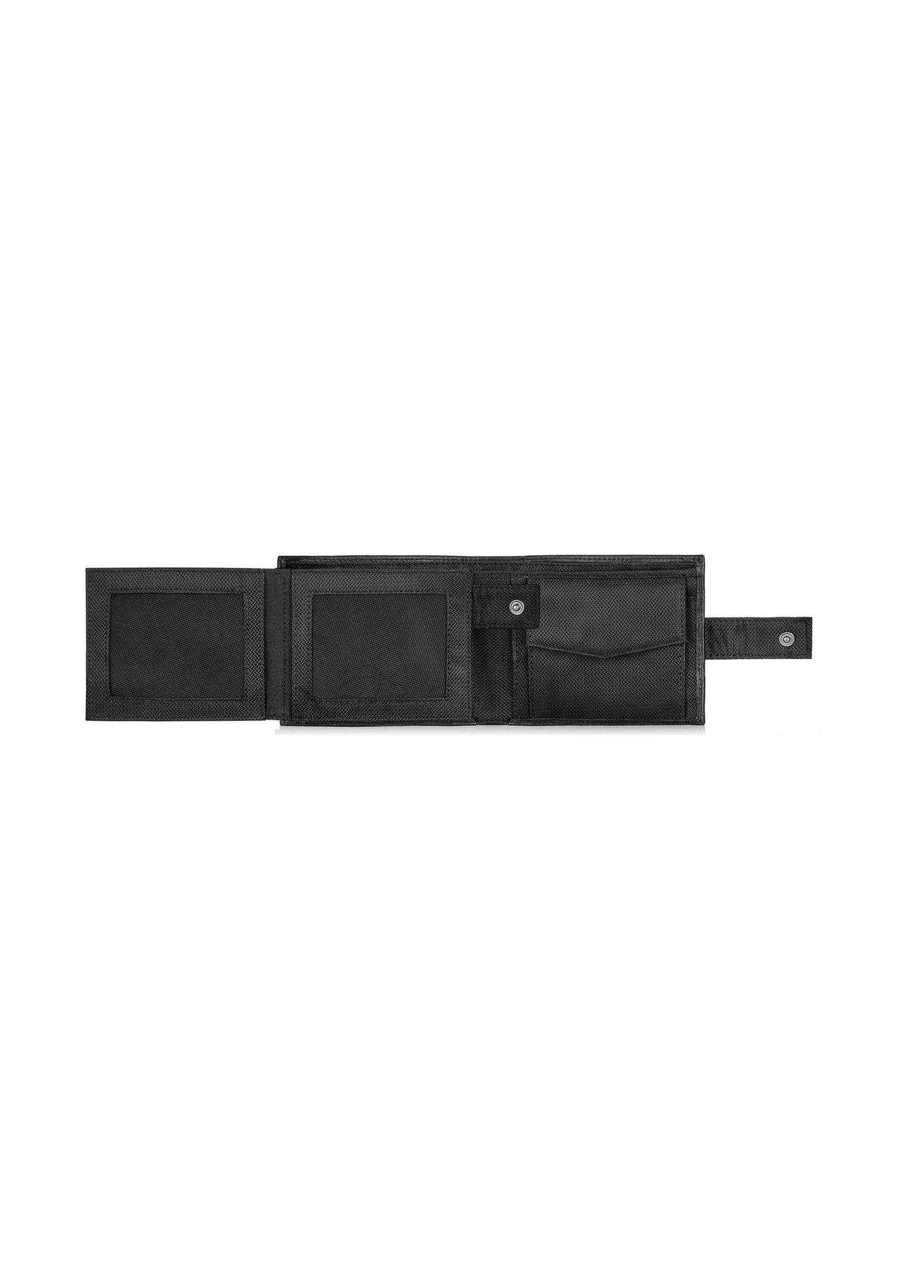 Black foldover clasp wallet for men PORMN-0016-99(Z23)-05