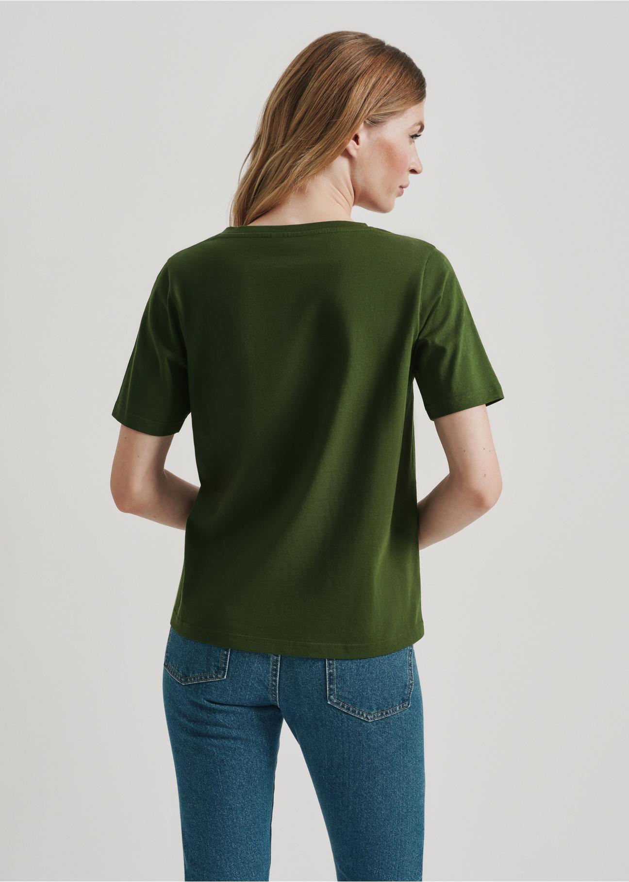 Dark green Women's basic T-shirt TSHDT-0120-55(W24)-02