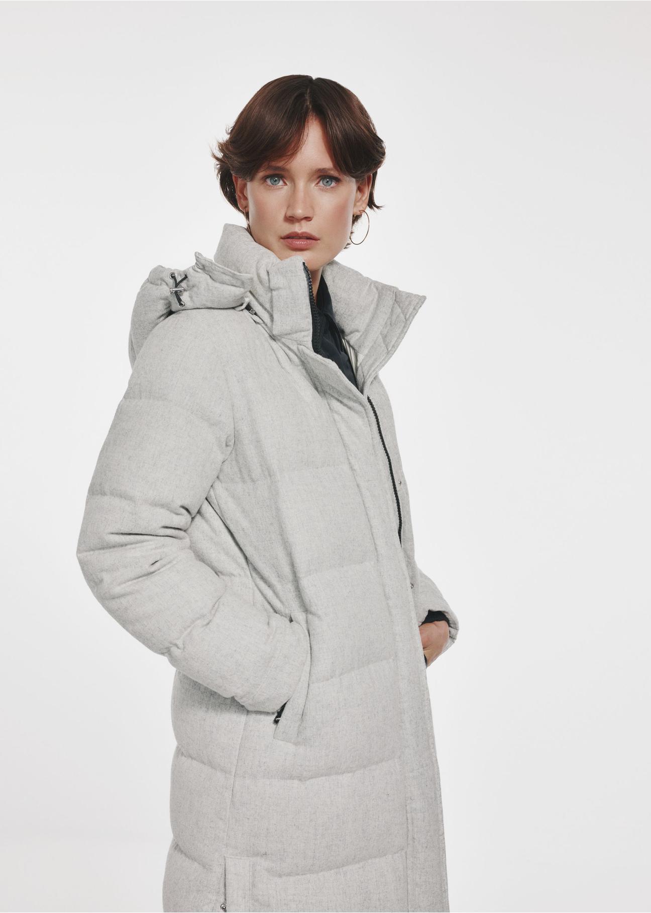 Gray long winter jacket for women KURDT-0464-81(Z24)-02