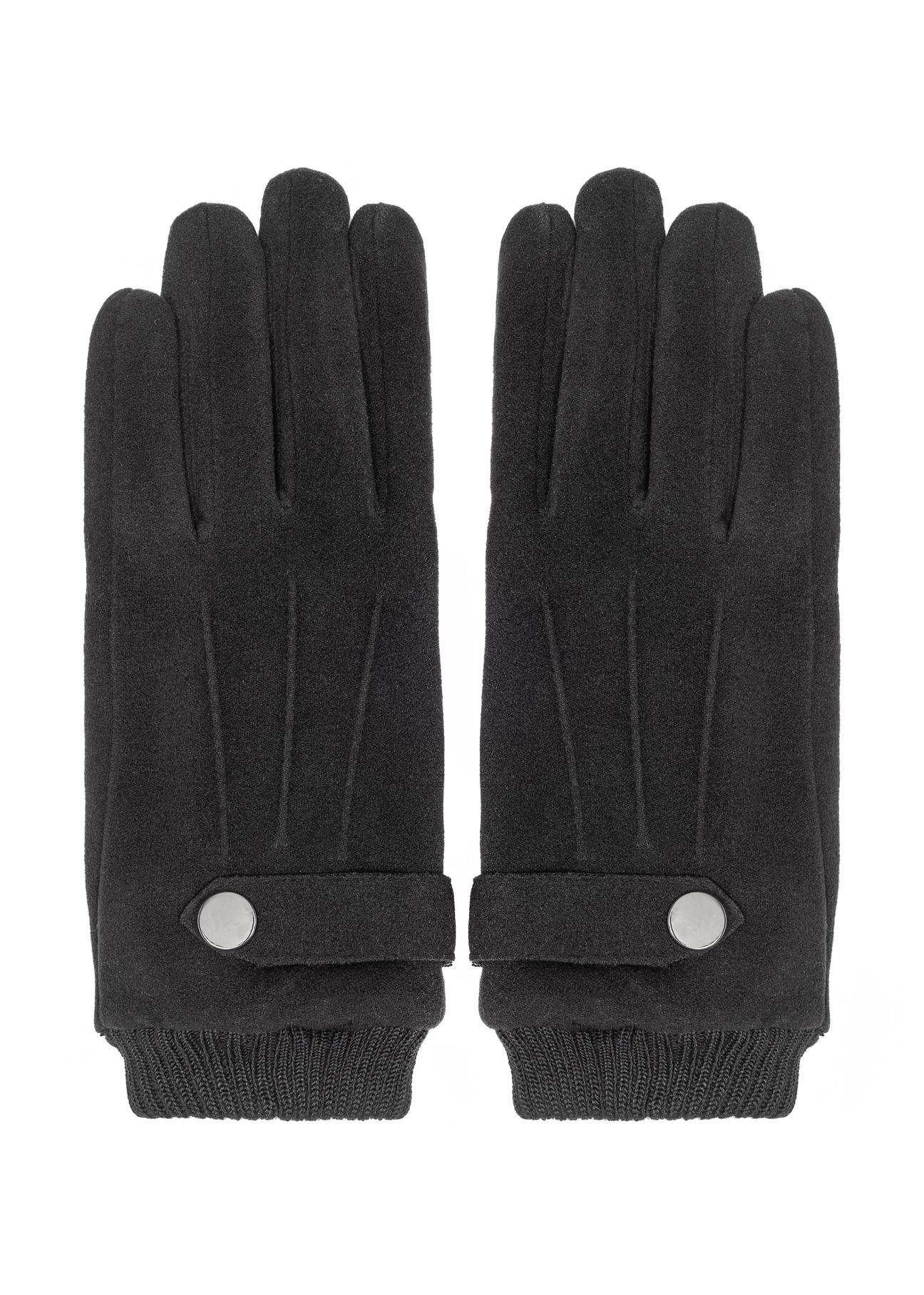 Men's black insulated gloves REKMS-0077-99(Z24)