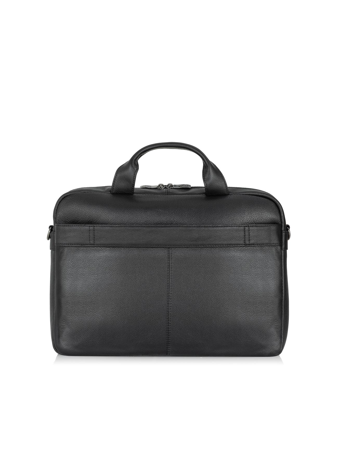 Black leather men's bag TORMS-0250-99(Z23)-03