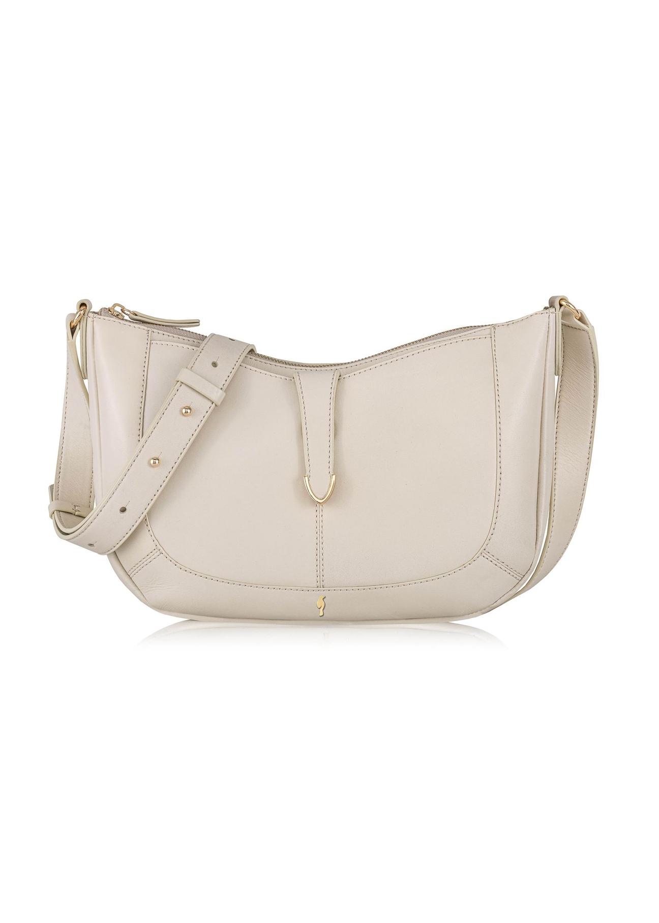 Beige leather women's hobo bag TORES-1041O-81(Z24)-01