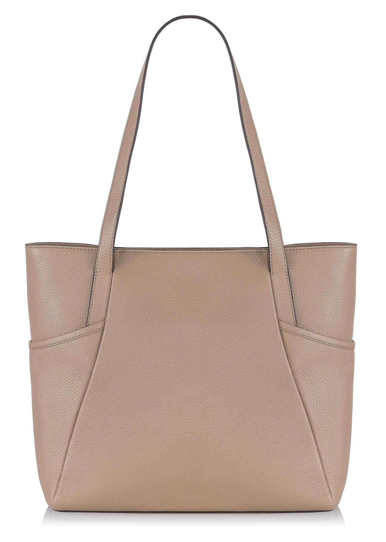 Beige leather handbag for women TORES-0980-81(W24)-04