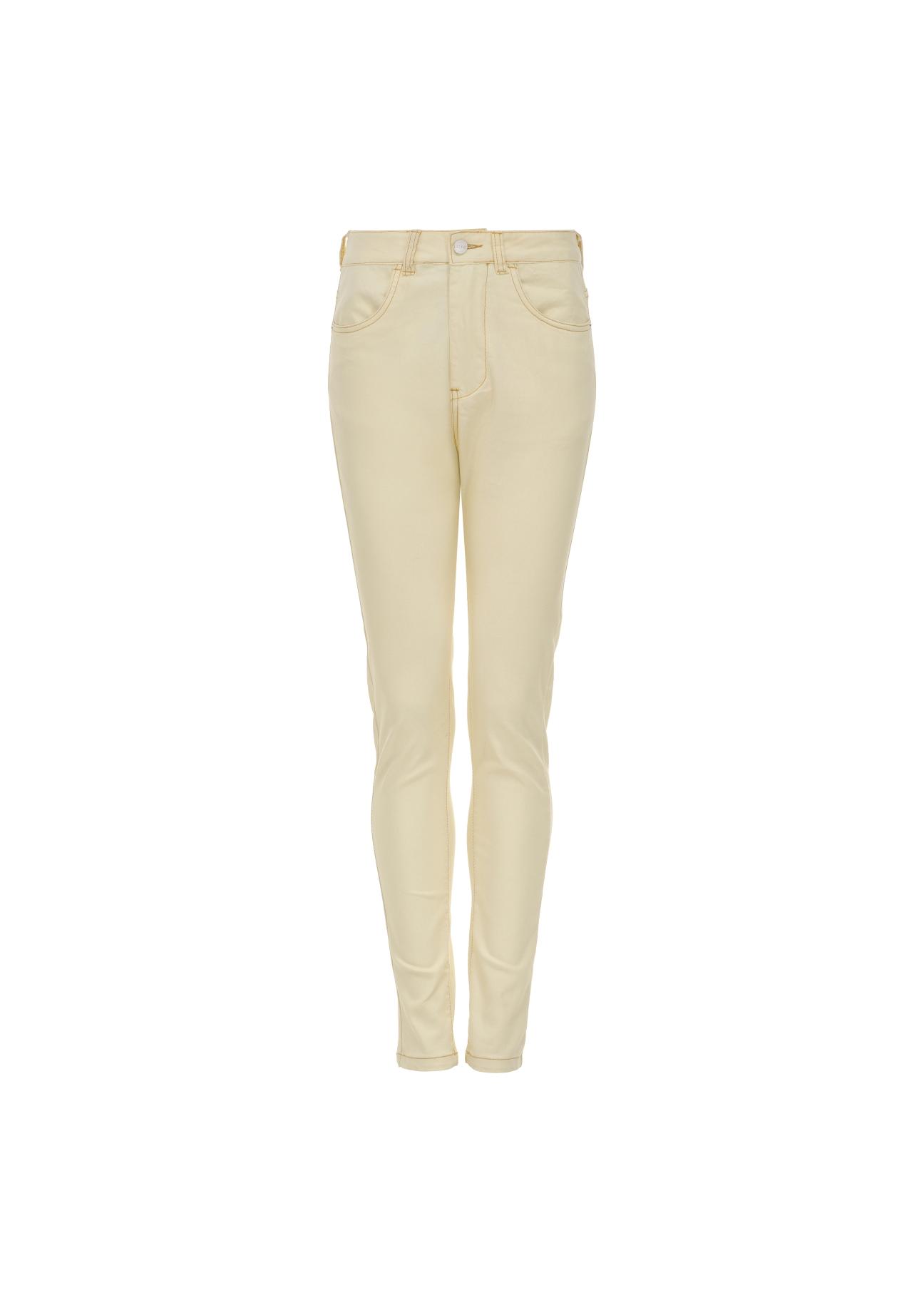 Cream denim pants for women JEADT-0005-11(W22)-02