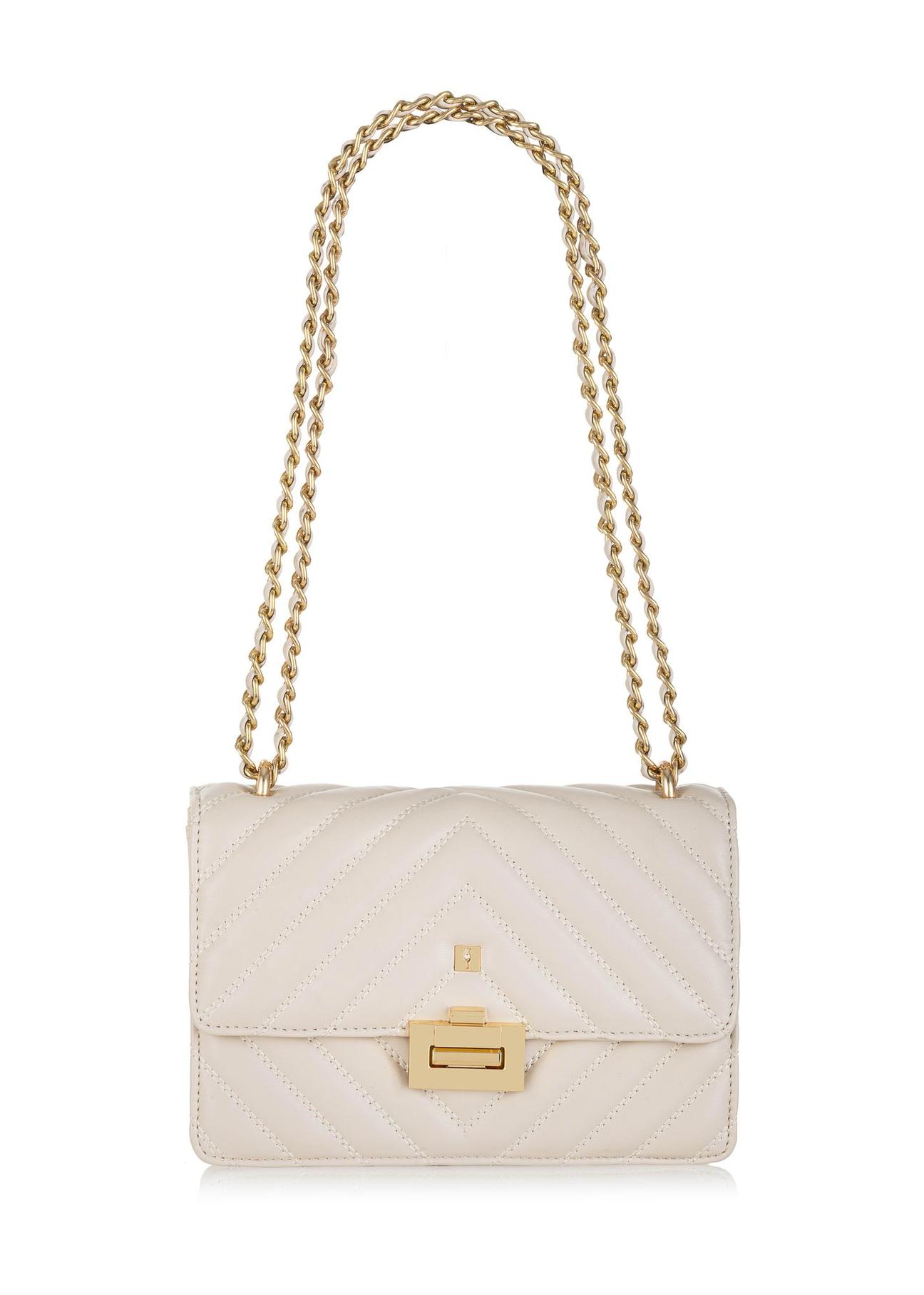 Cream quilted women's bag TOREC-0528B-12(Z24)-02