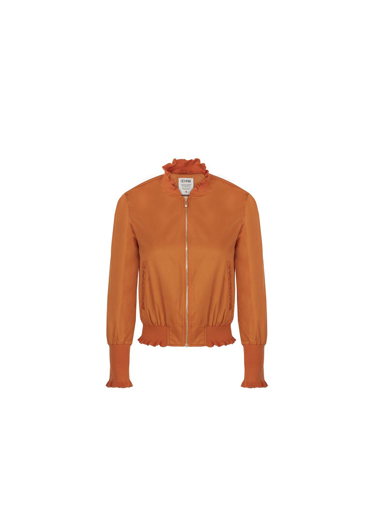 Women's orange bomber jacket KURDT-0159-30(W19)-01