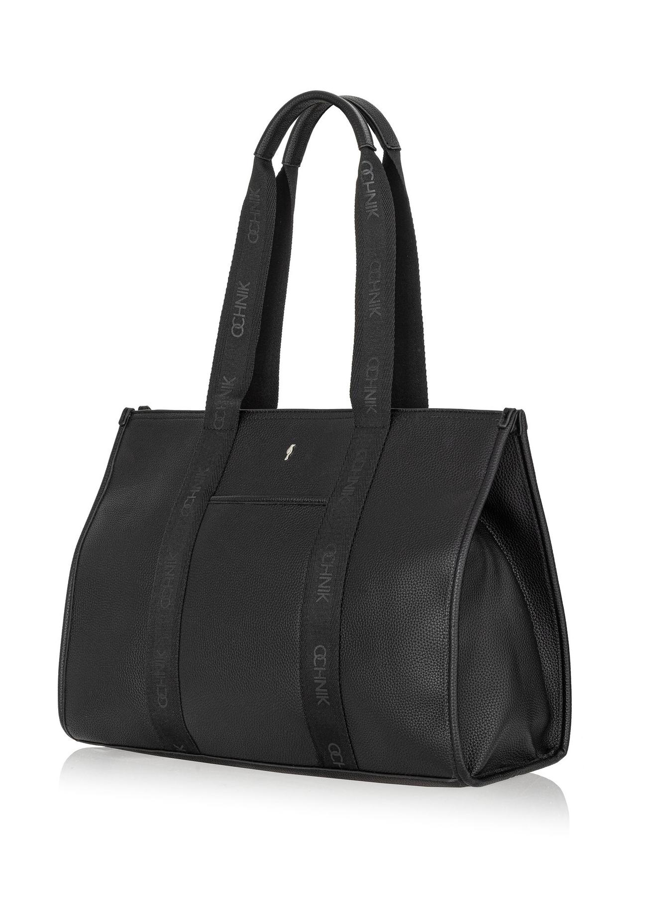 Black large shopper bag TOREC-0977-99(Z24)