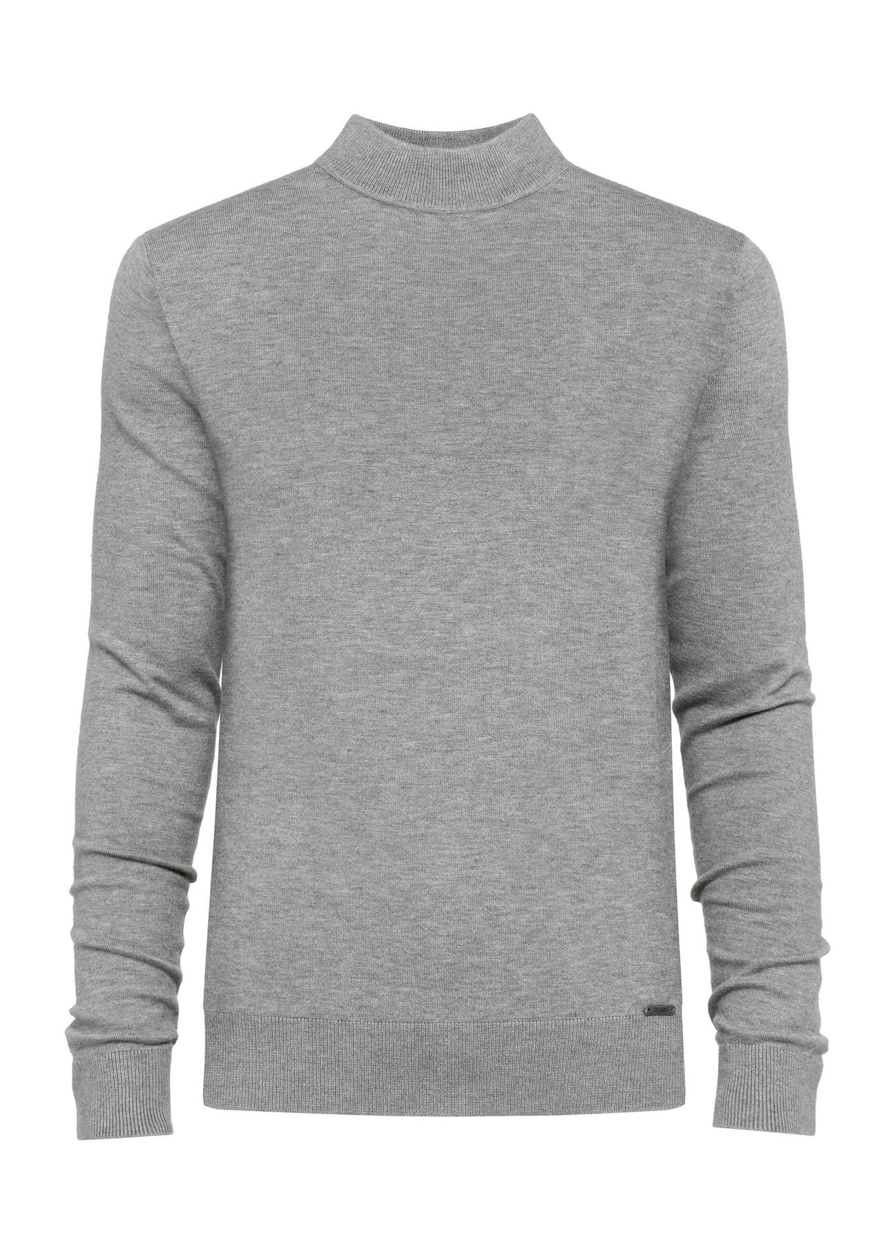 Gray men's turtleneck sweater SWEMT-0150-91(Z24)-01