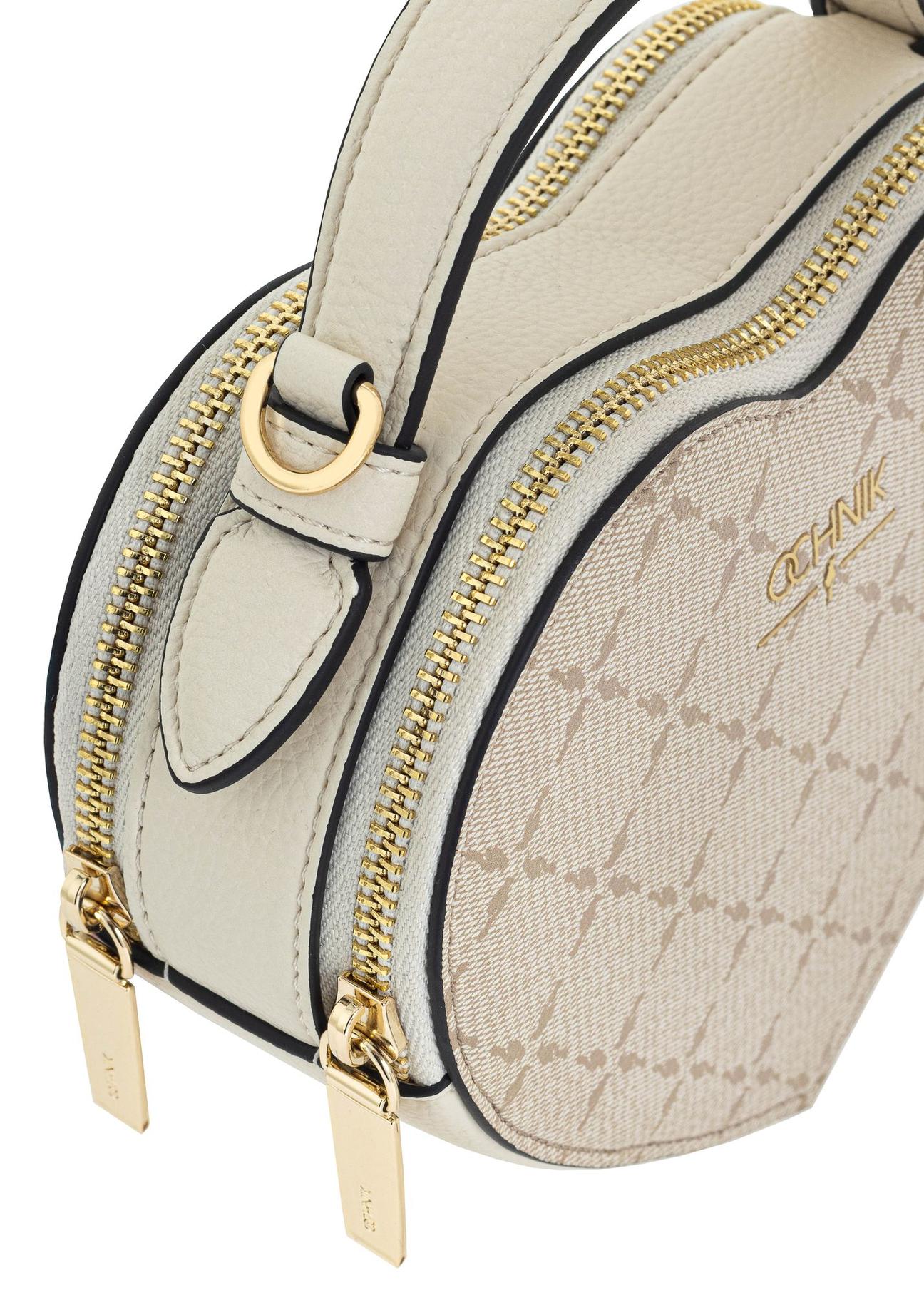 Beige handbag with heart-shaped monogram TOREC-1028-81(W25)-06