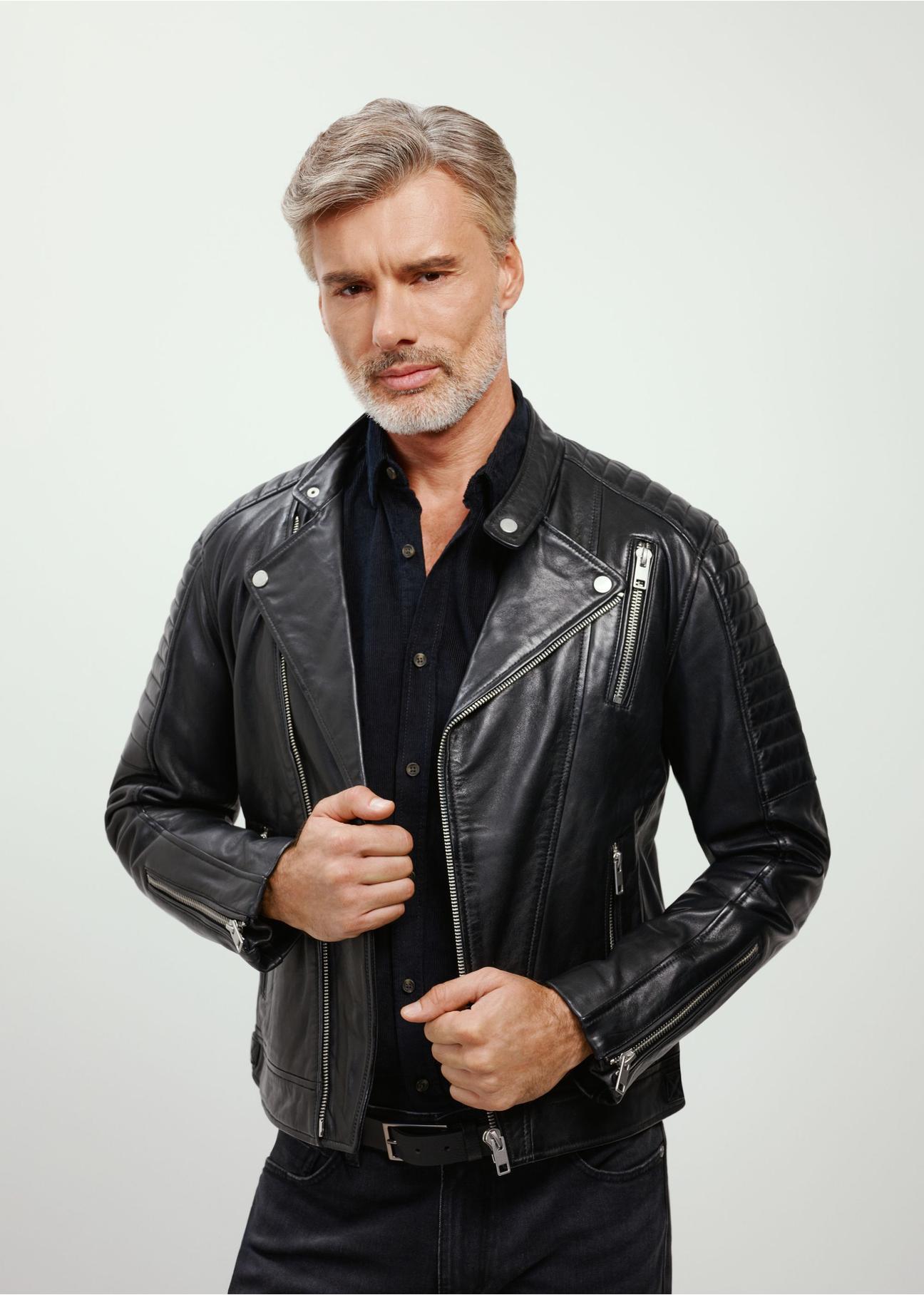 Men's leather biker jacket KURMS-0179-5427(KS)-07