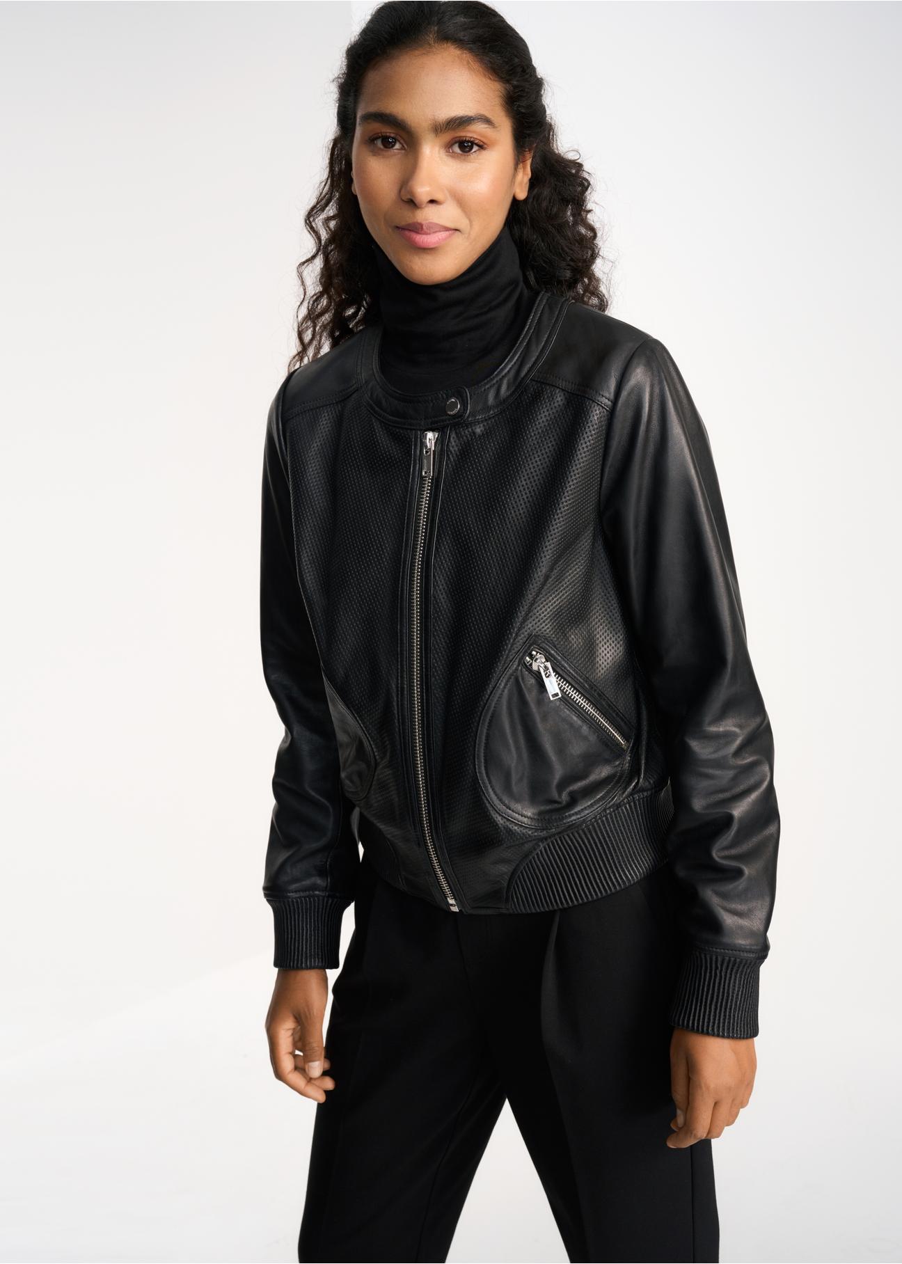 Women's leather transitional jacket KURDS-0399-5506(Z22)-02