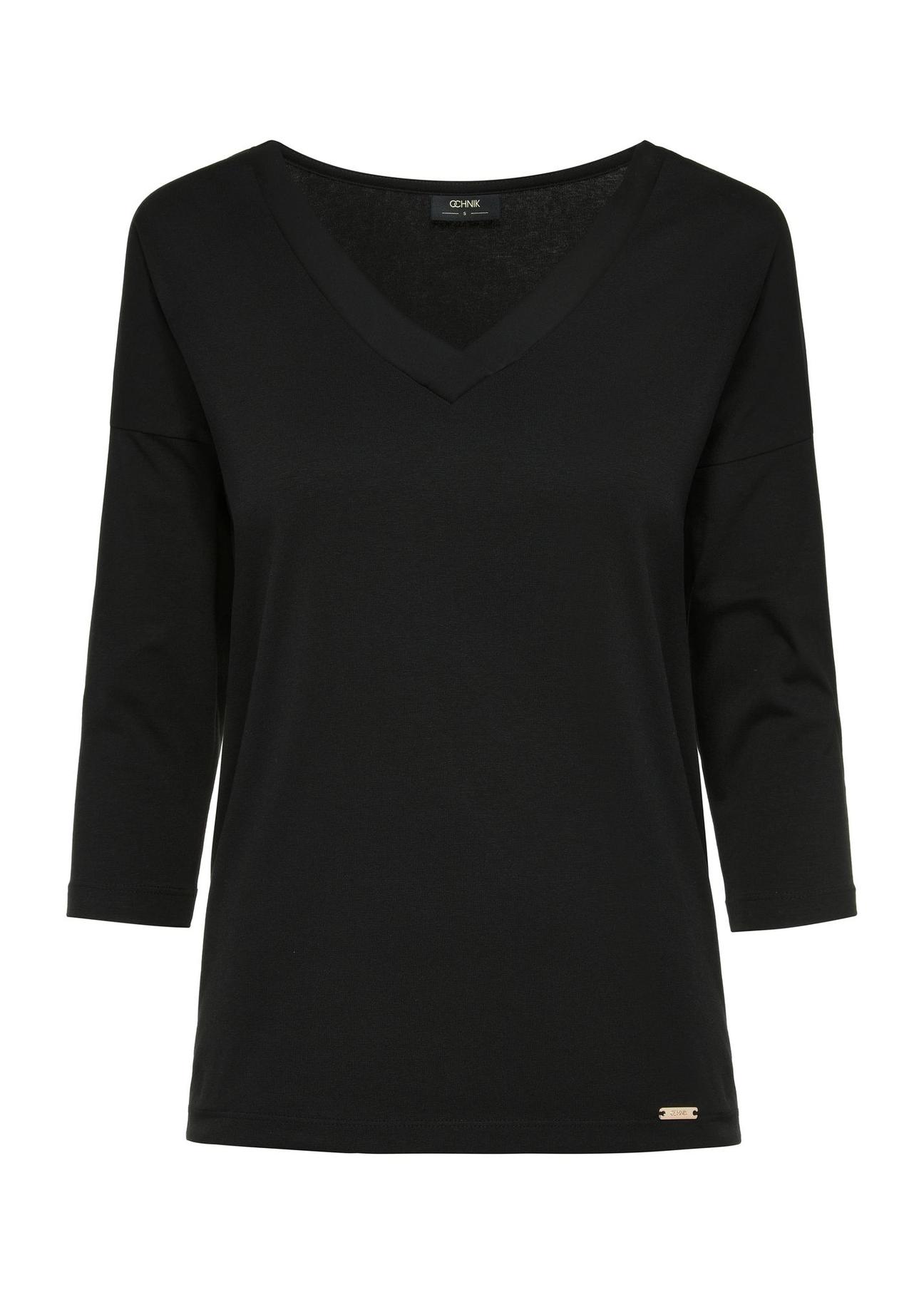 Black women's blouse BLUDT-0156-99(W24)