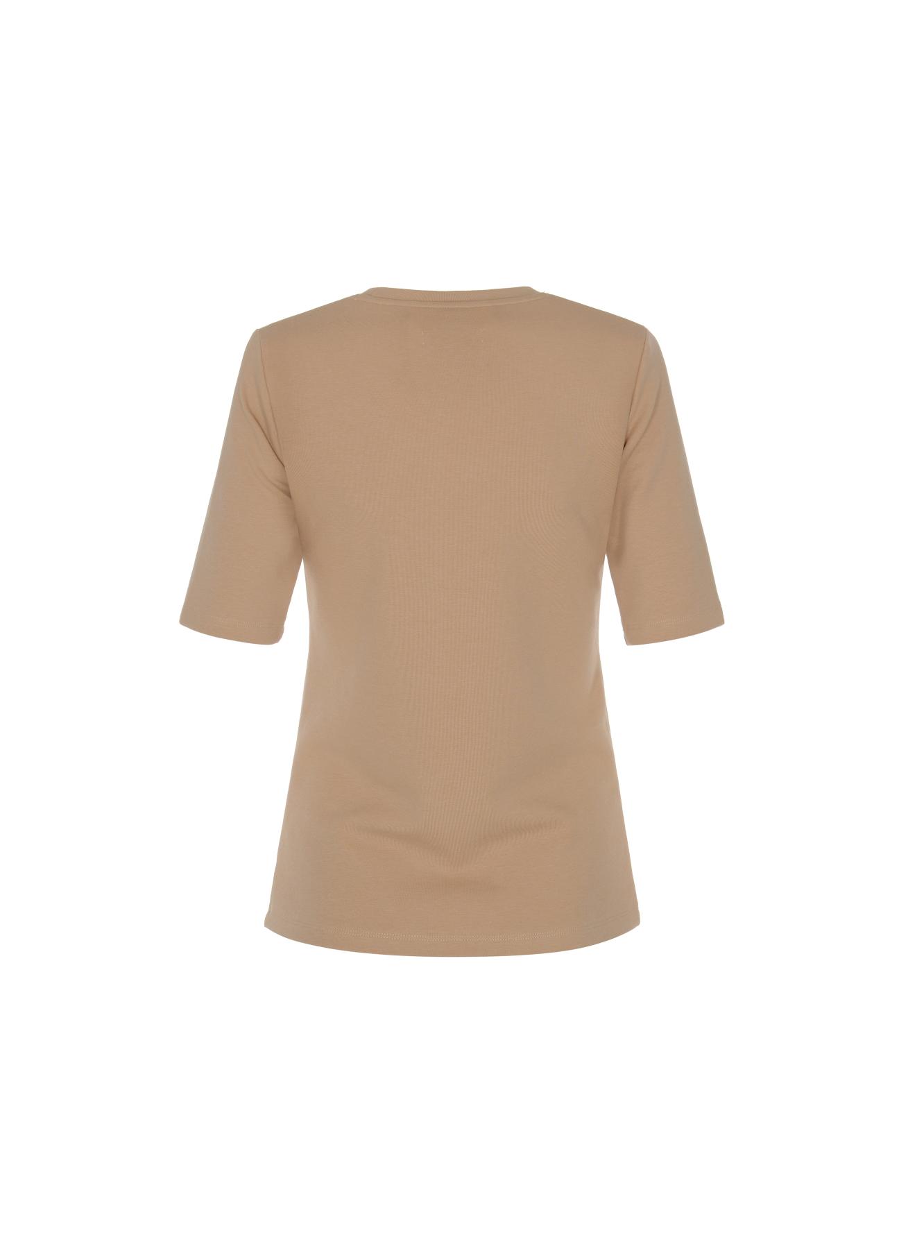 Women's beige basic blouse BLUDT-0147-81(W22)-05