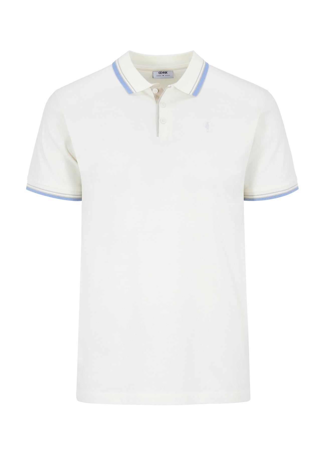 White men's polo shirt POLMT-0069-11(W24)-04