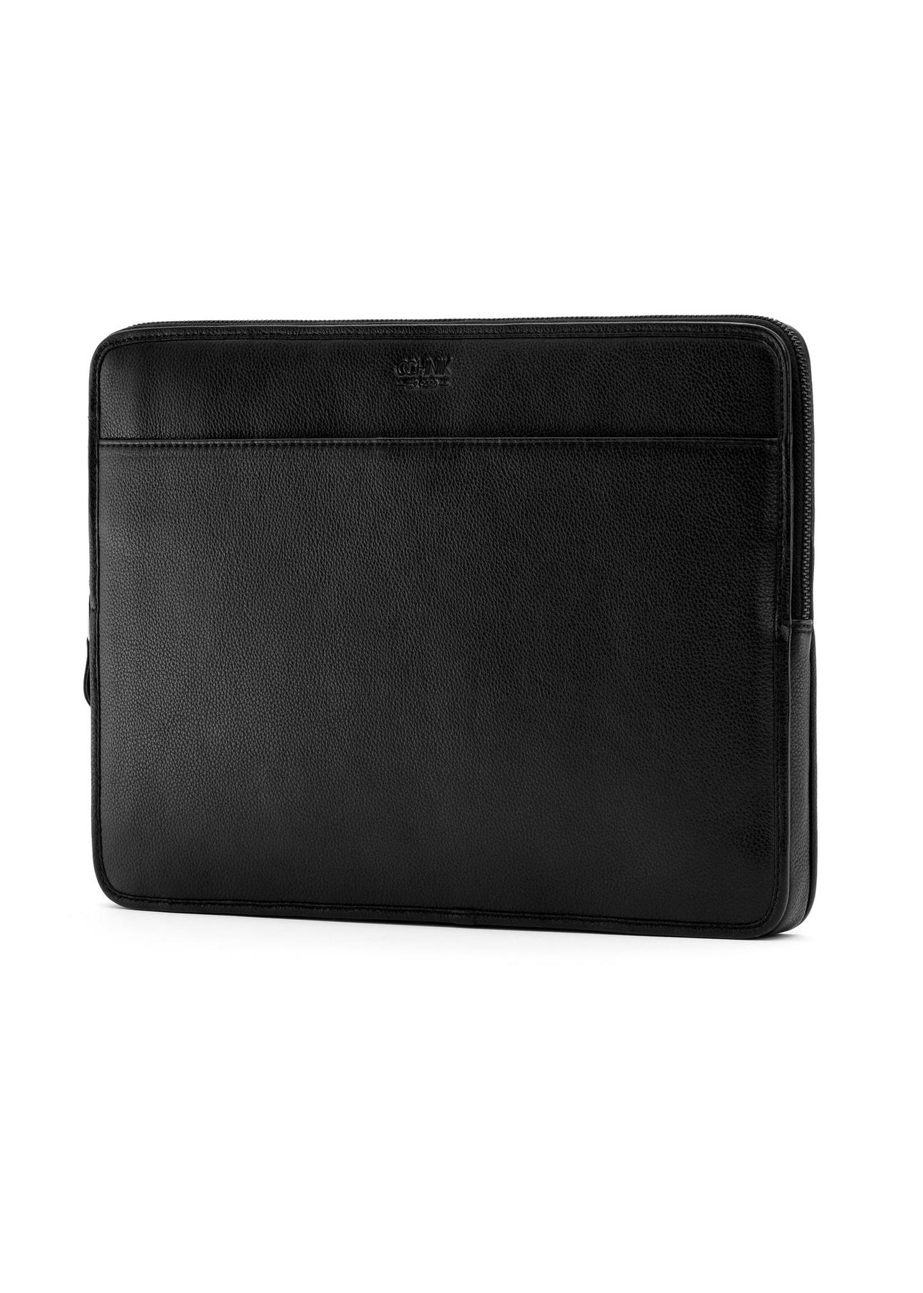 Black leather laptop briefcase TORMS-0455-99(W25)-02