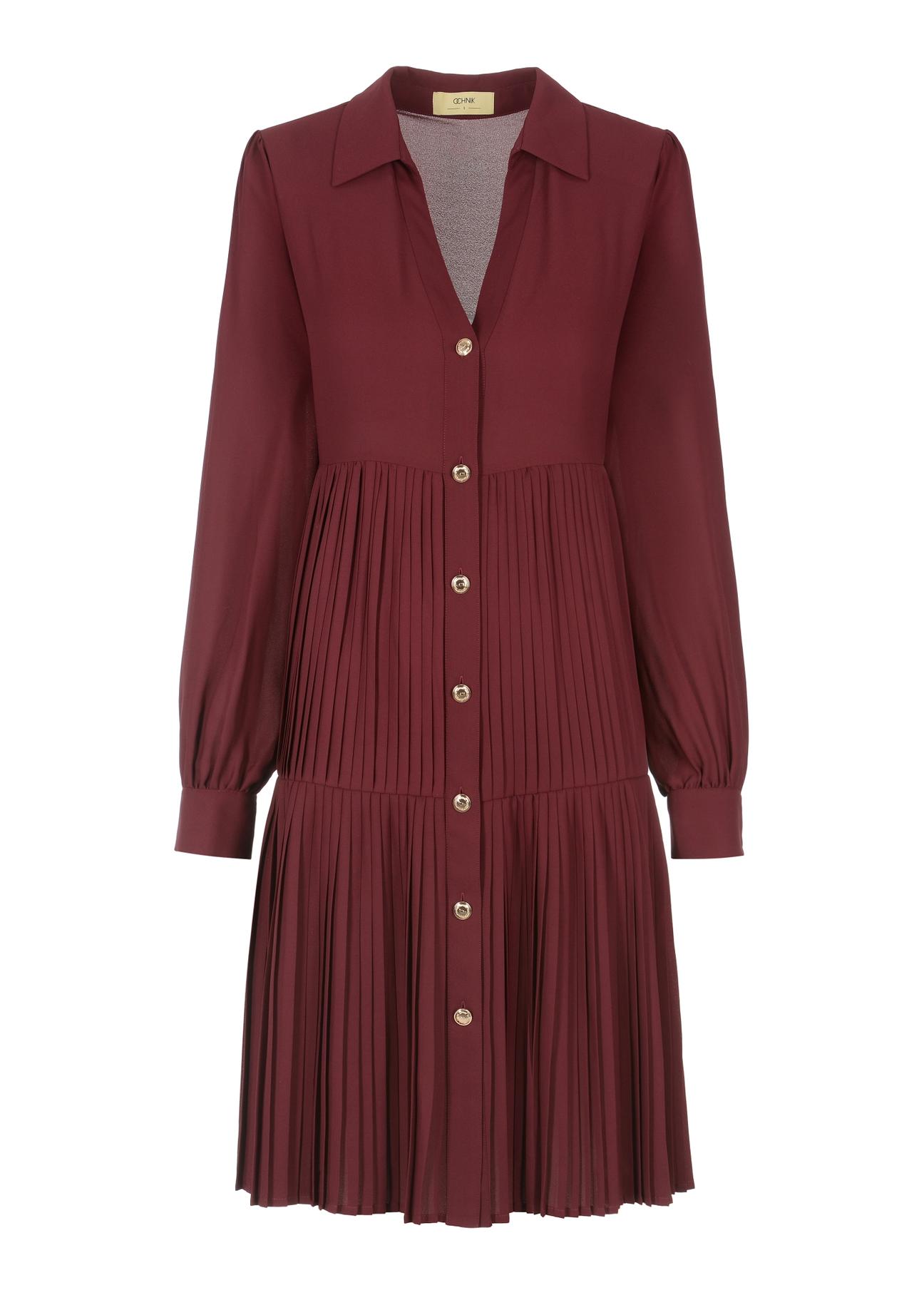 Maroon shirt dress SUKDT-0176-49(Z23)-04