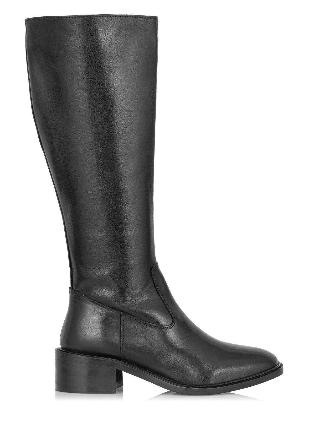 Women's black leather boots BUTYD-1026-99(Z23)-01