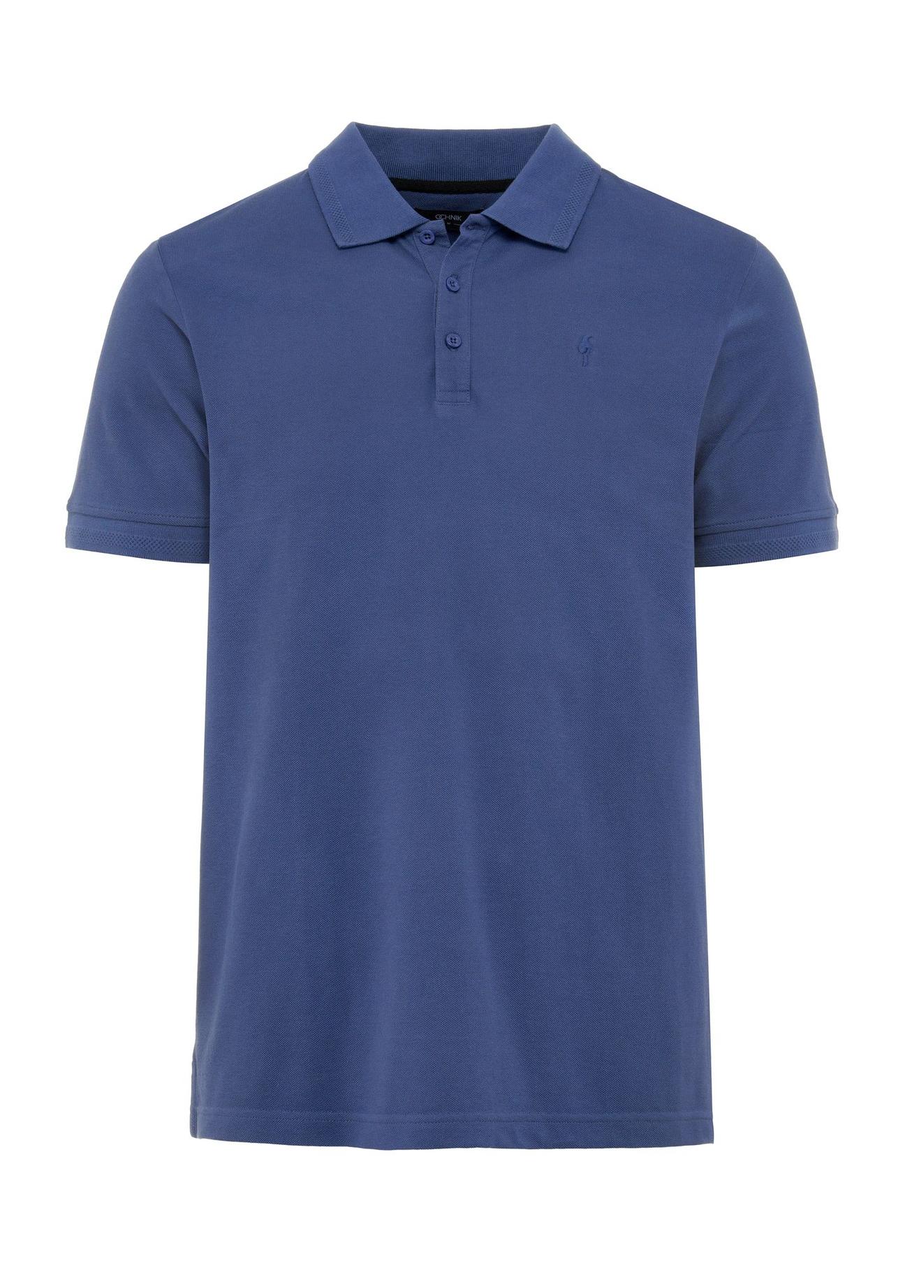 Navy blue men's polo shirt POLMT-0078-69(W25)