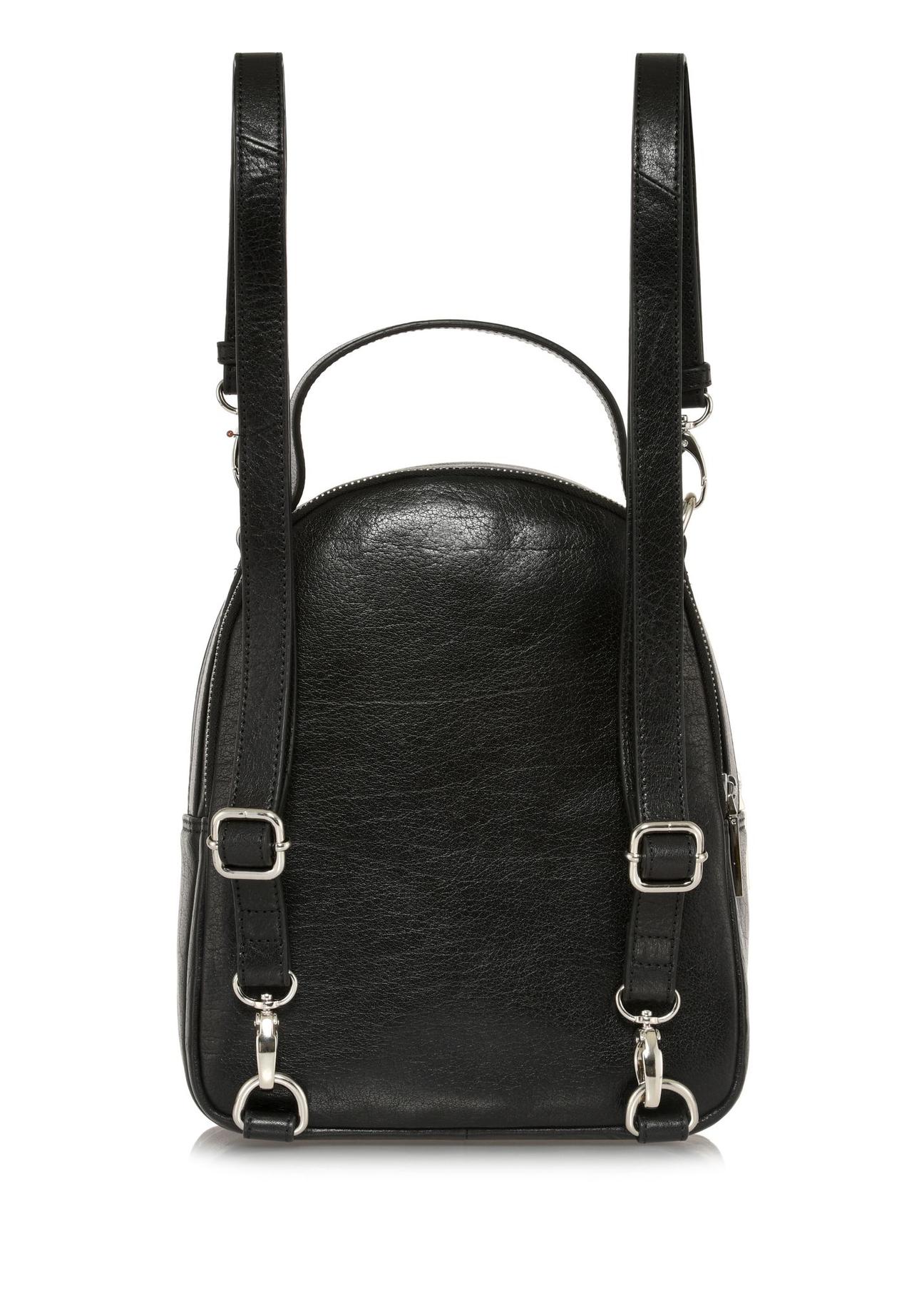 Black leather women's backpack TORES-1048-99(Z24)-03