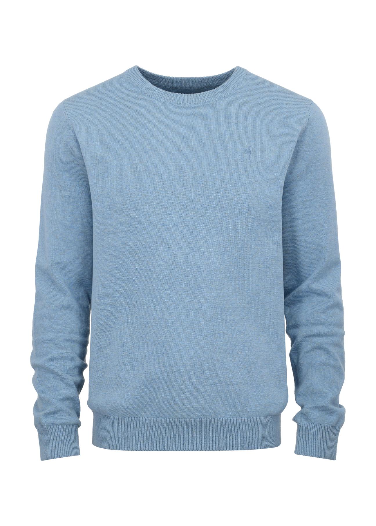 Light blue men's sweater with logo SWEMT-0114-60(Z23)-04