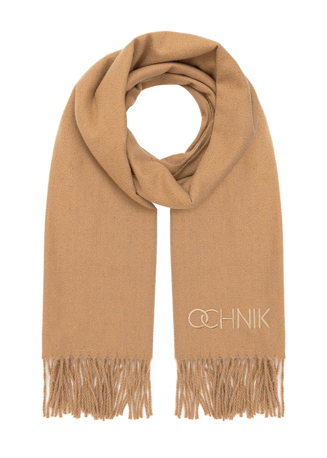 Women's winter scarf in camel color SZADT-0184-24(Z24)-04