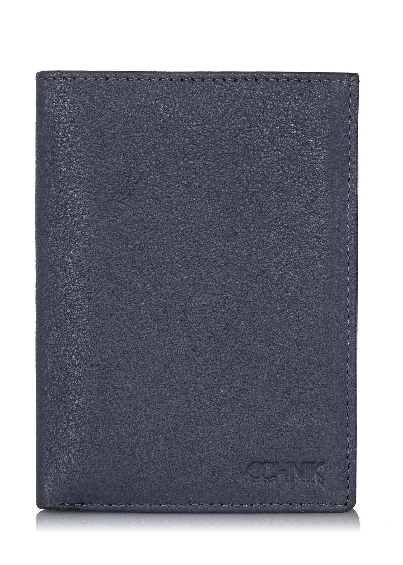 Men's graphite leather wallet PORMS-0545-95(Z23)-01