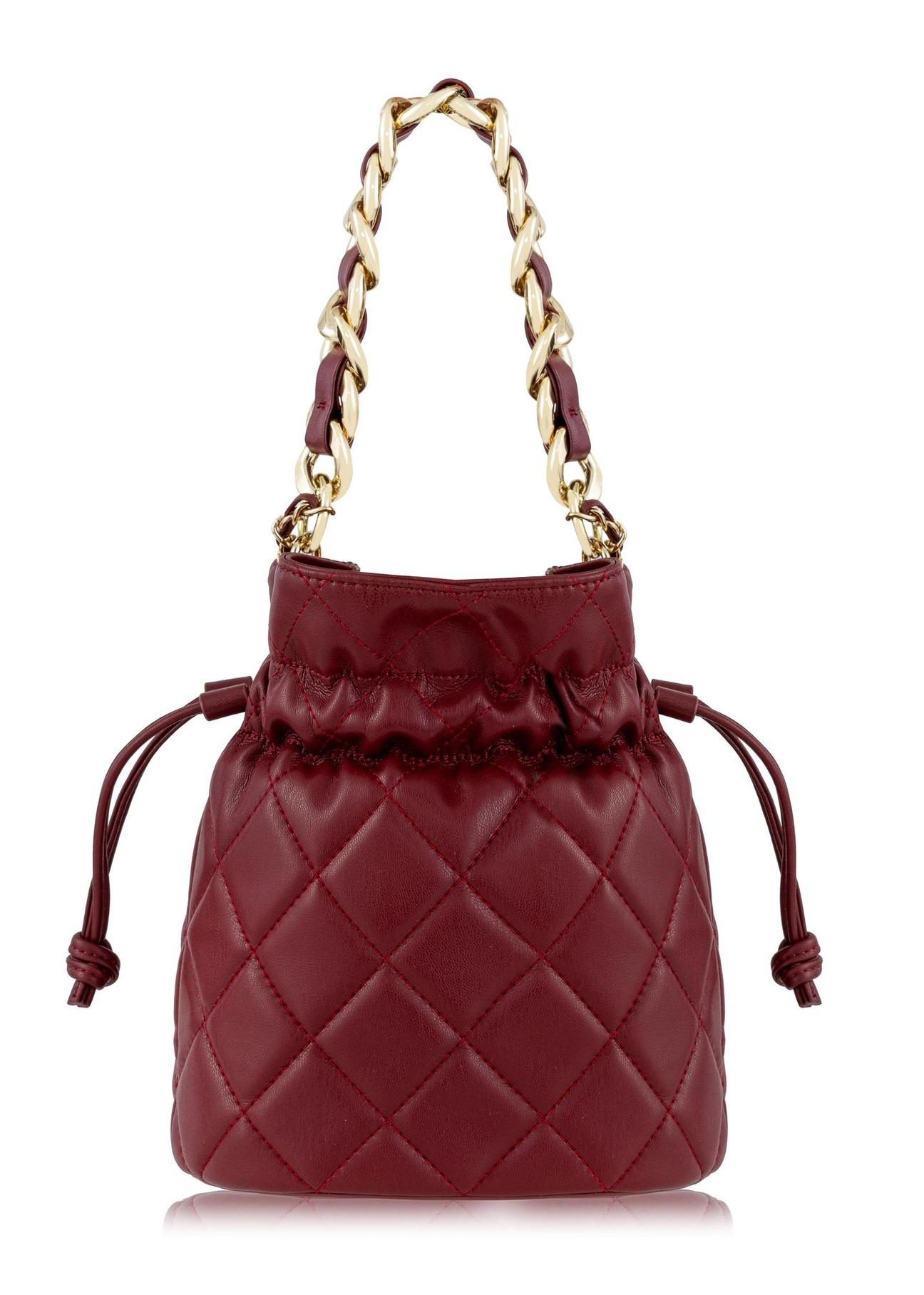 Maroon quilted women's bag TOREC-0868-49(Z23)-04