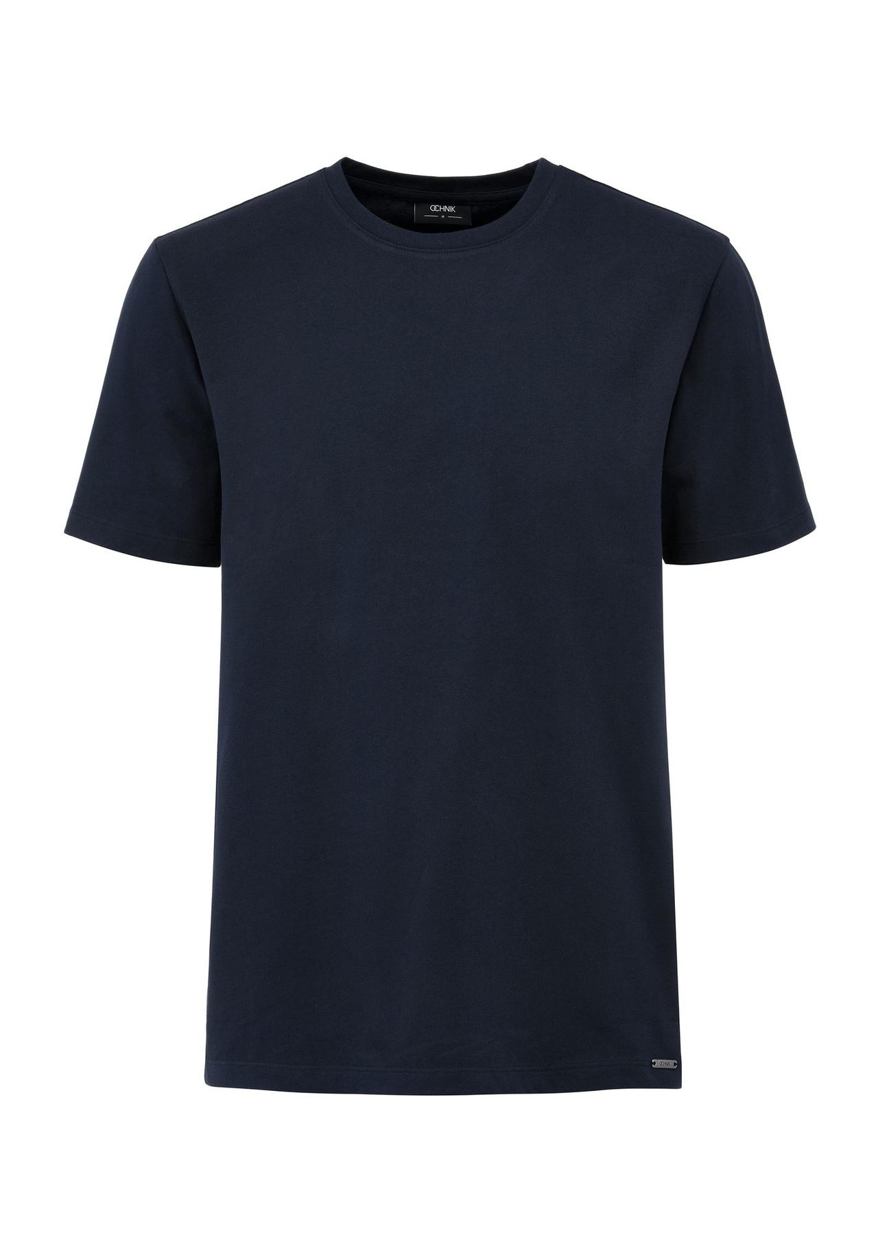 Navy blue men's basic t-shirt TSHMT-0110-68(Z24)-03