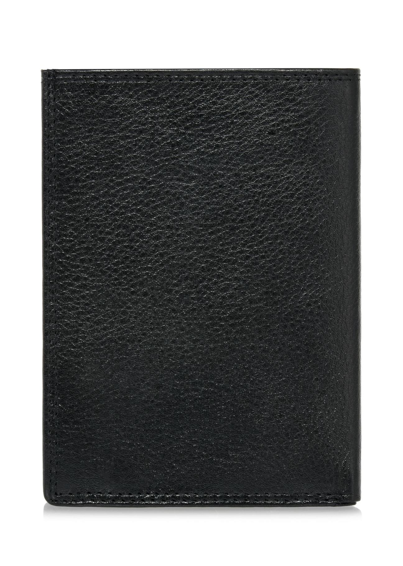 Black leather unbuttoned men's wallet PORMS-0550-99(W24)-02