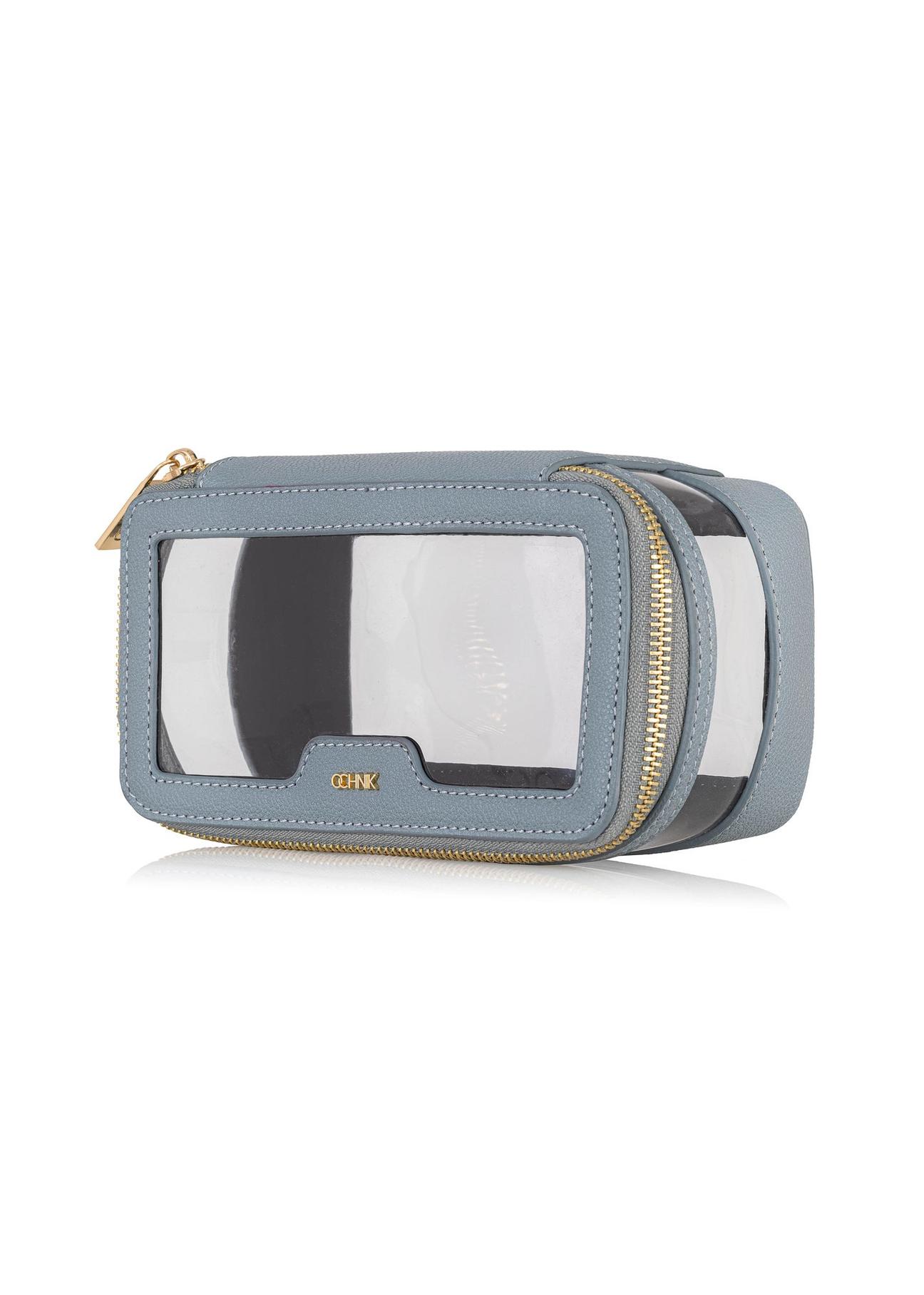 Small blue transparent women's cosmetic bag TOREC-0901-61(W24)-02