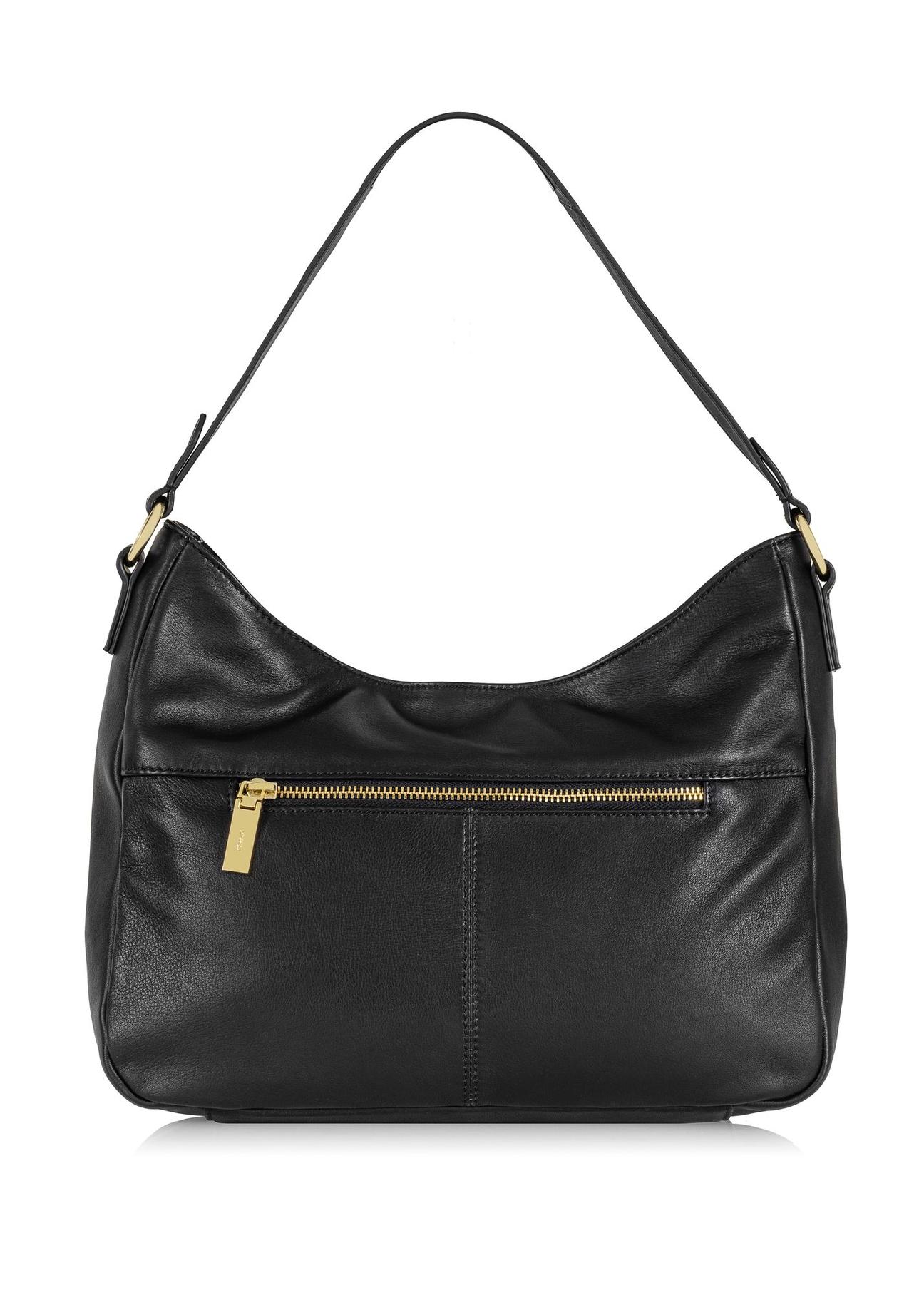 Black leather women's hobo handbag TORES-0937-99(Z24)-04